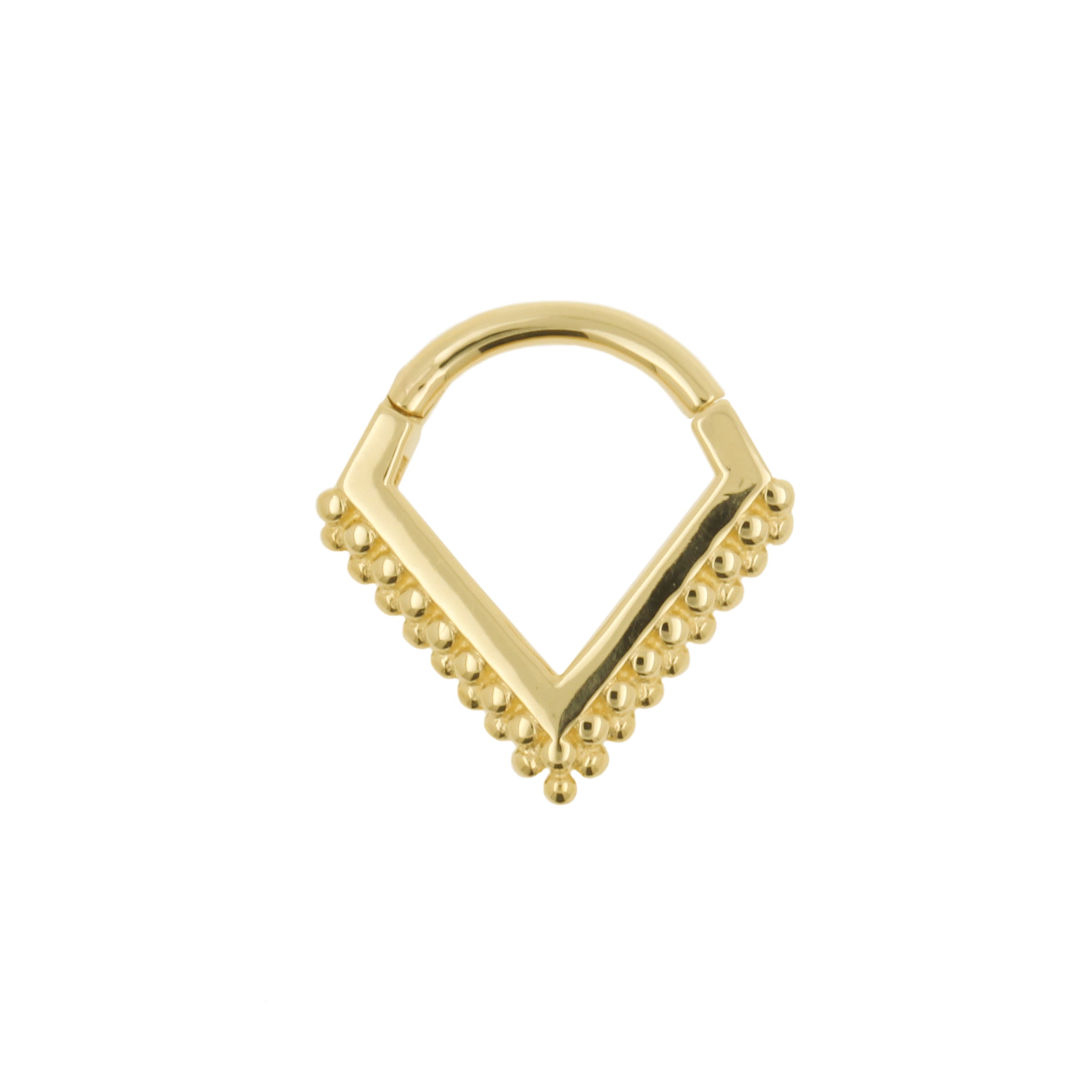 14 Karaats Gouden Click Ring Met Dotted V