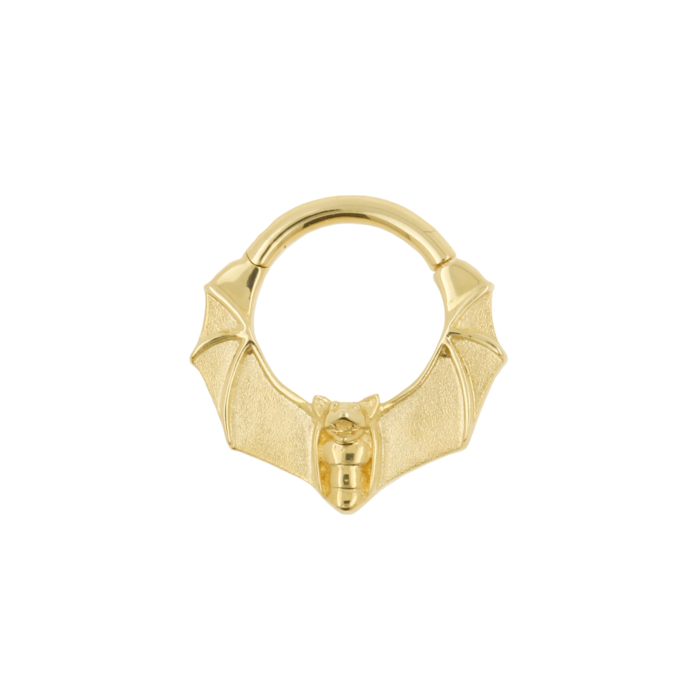 14 Karaats Gouden Click Ring Met Vleermuis