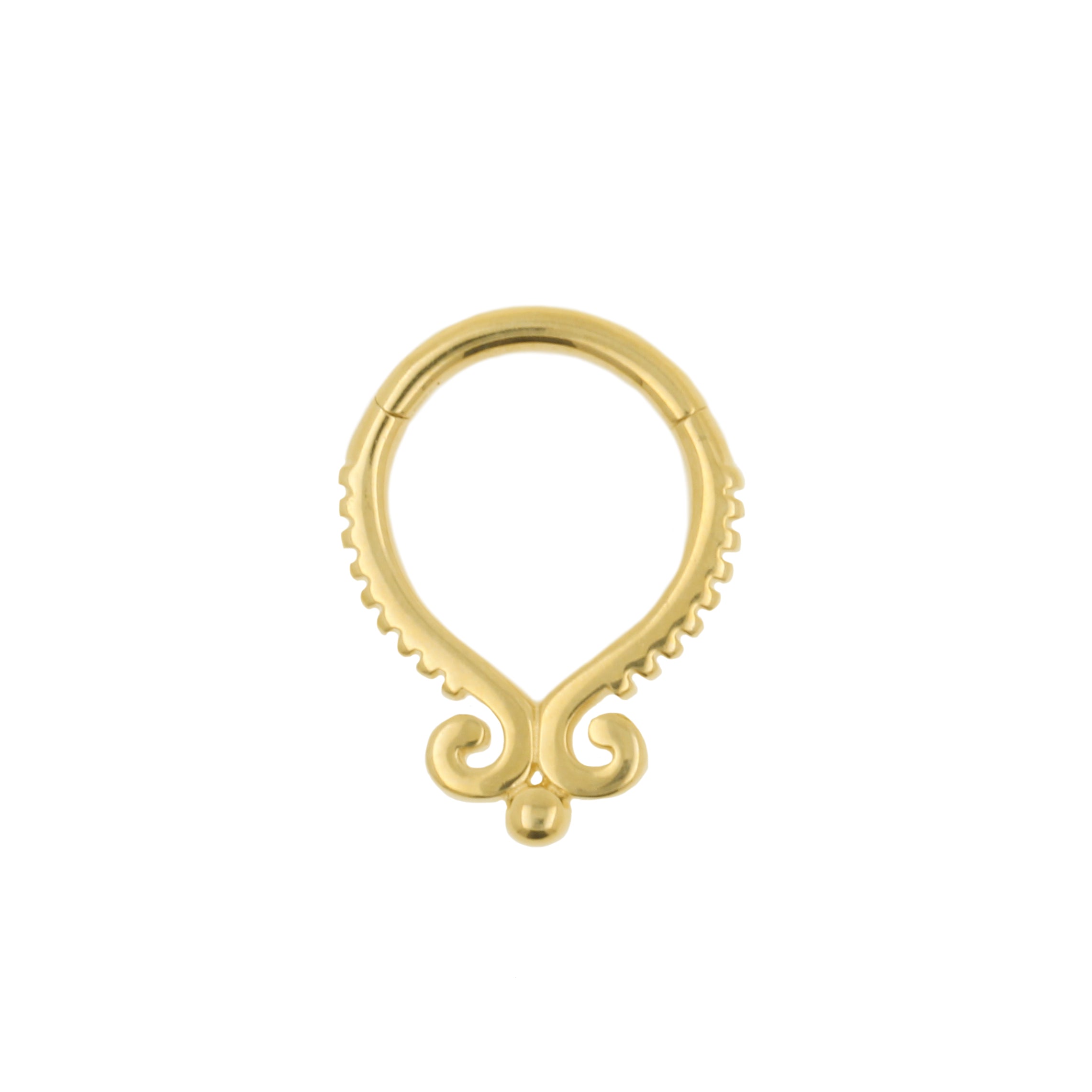 14 Karaats Gouden Click Ring Met Sierlijke Fleur De Lis