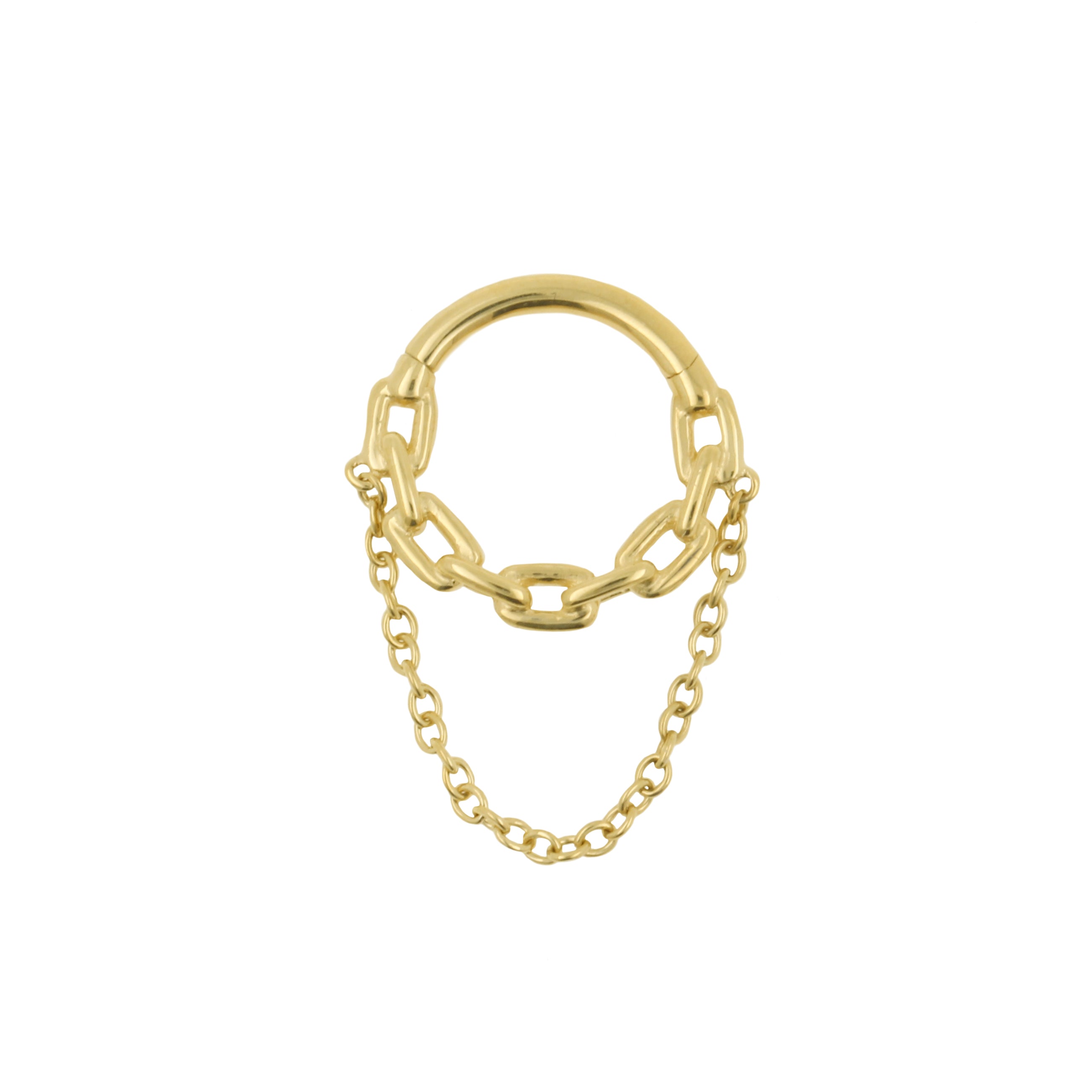 14 Karaats Gouden Click Ring Met Ketting