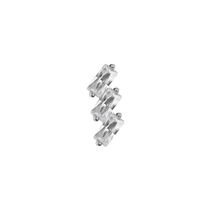 Titanium Stacked Zirkonia Cluster - Zilver