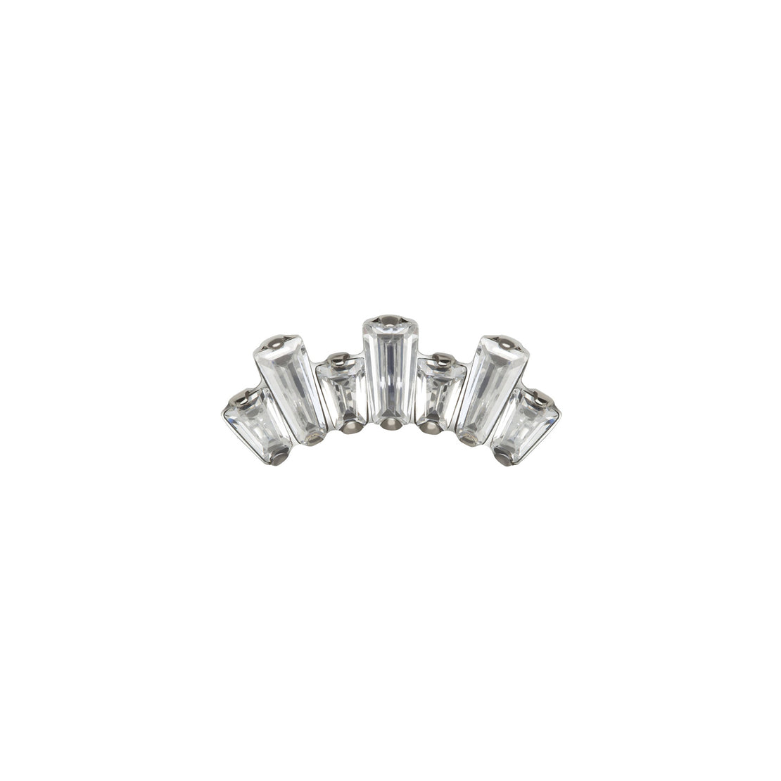 Titanium Curved Zirkonia Cluster - Zilver