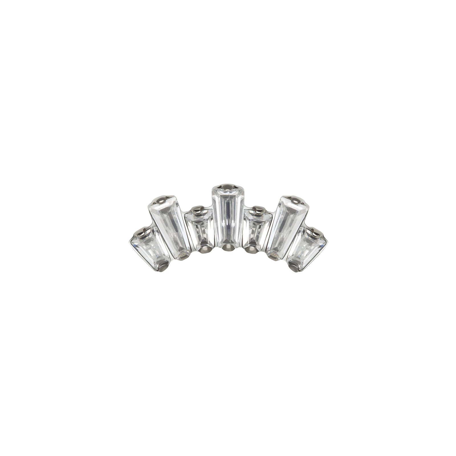 Titanium Curved Zirkonia Cluster - Zilver