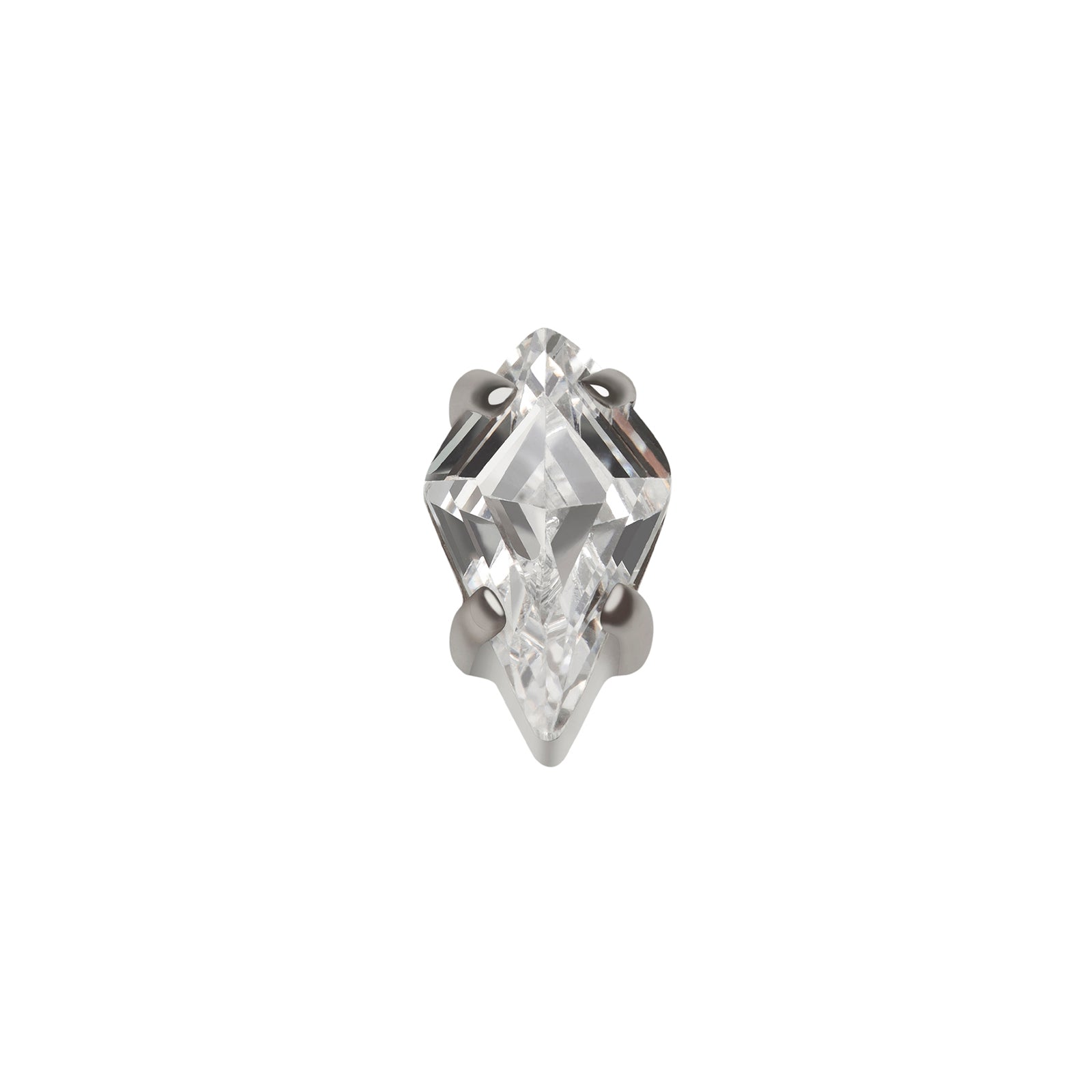 Titanium Pointed Zirkonia Cluster - Zilver