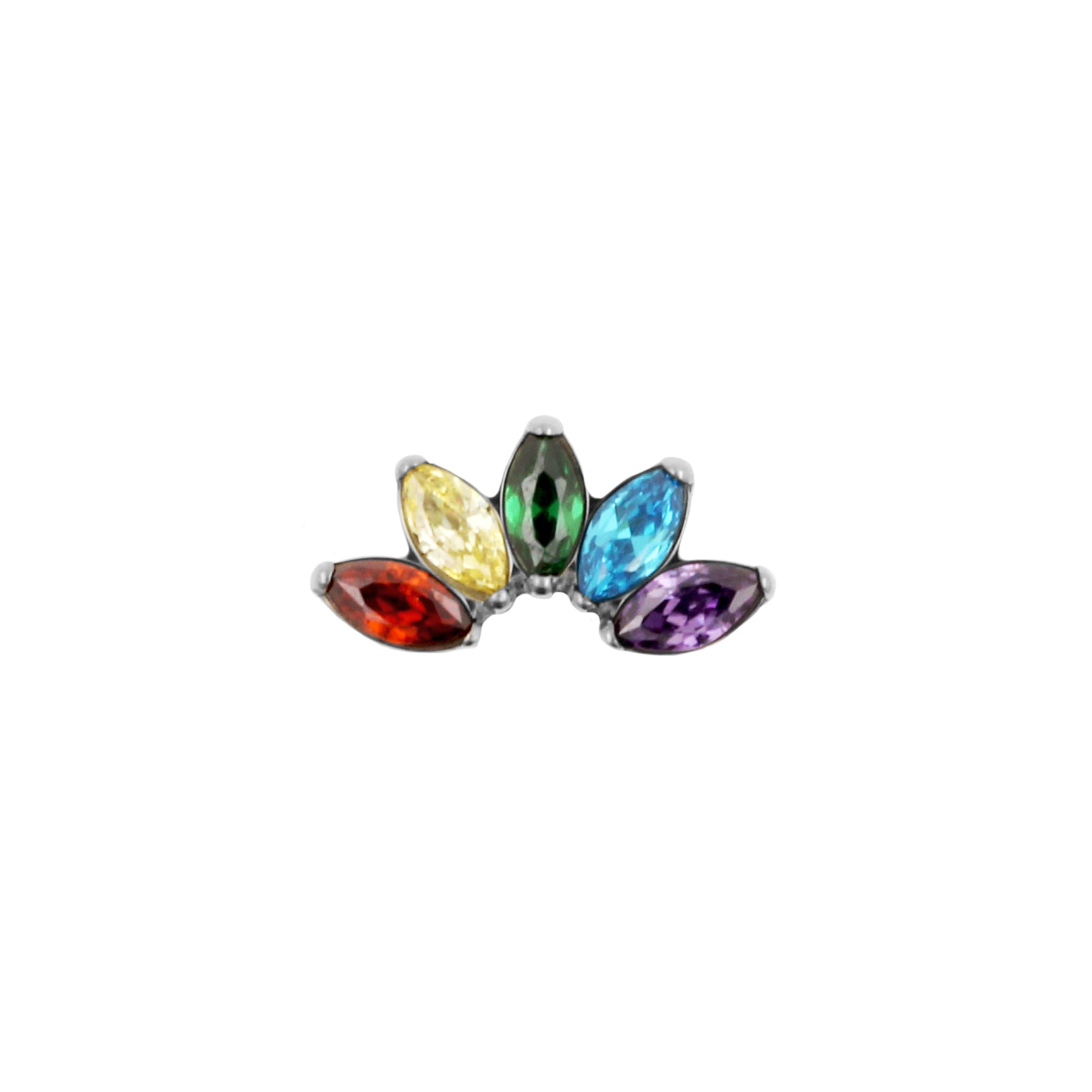 Titanium Rainbow Cluster Marquise Silver