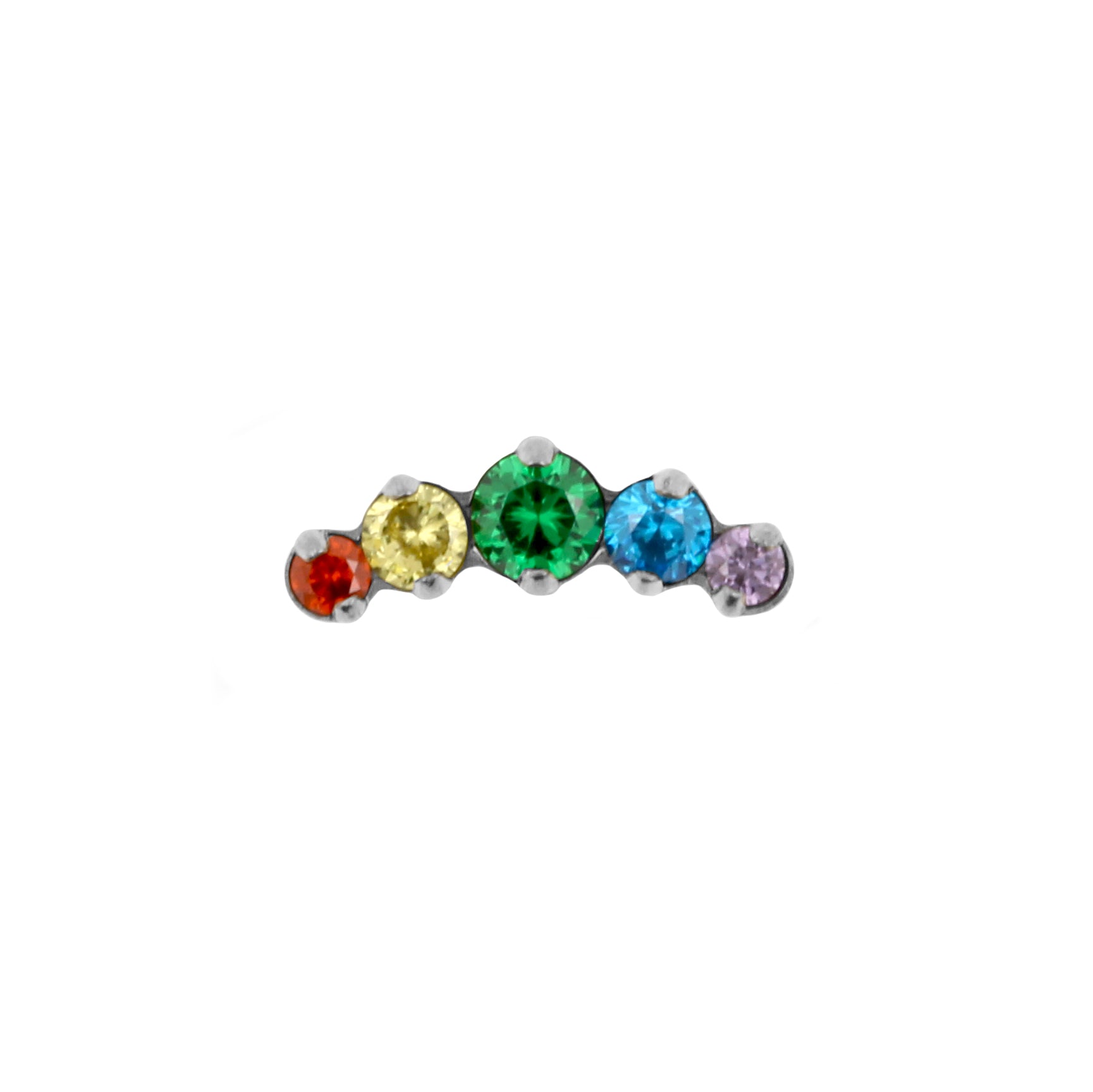 Titanium Rainbow Cluster Rond Silver