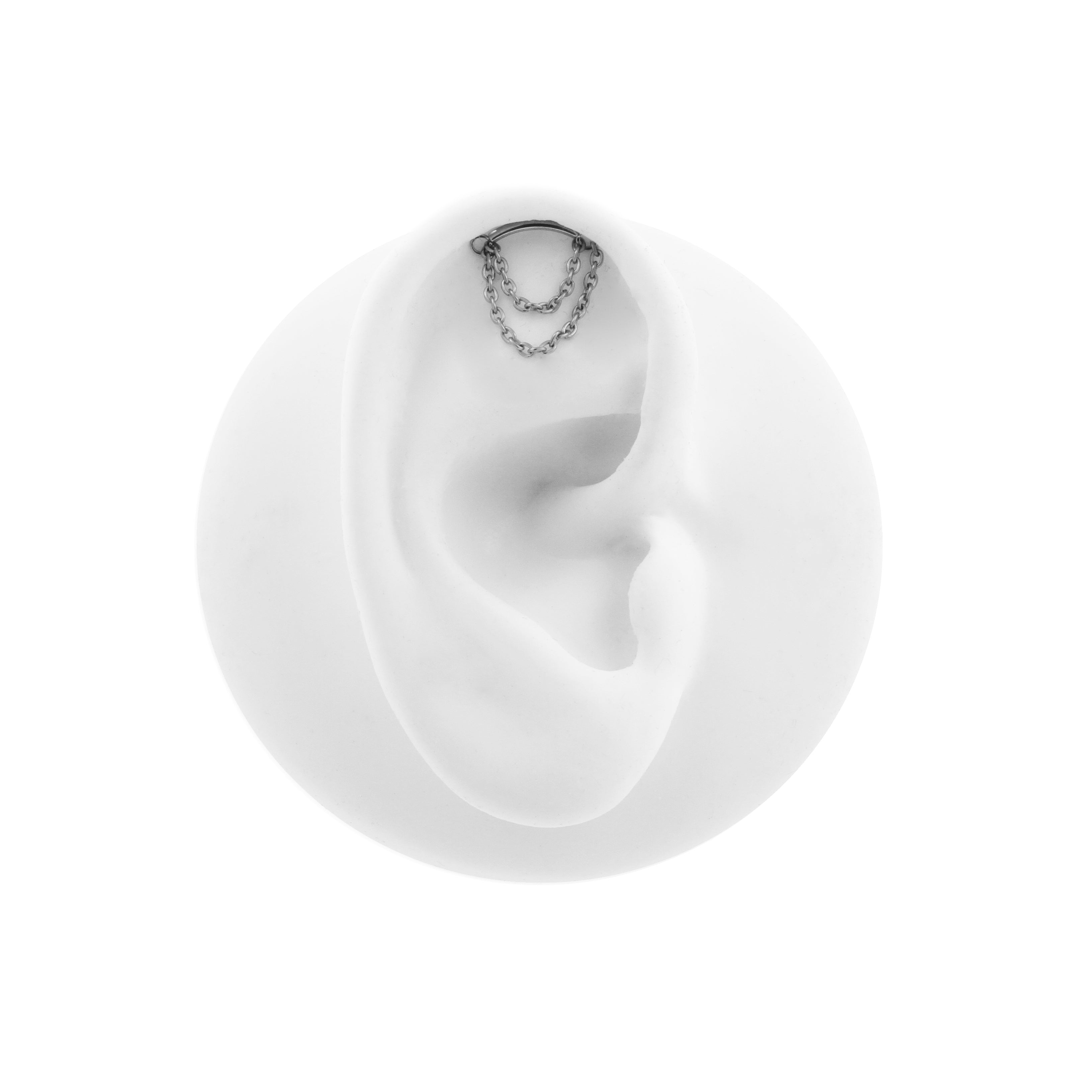 Titanium Hidden Helix - Double Chain - Zilver