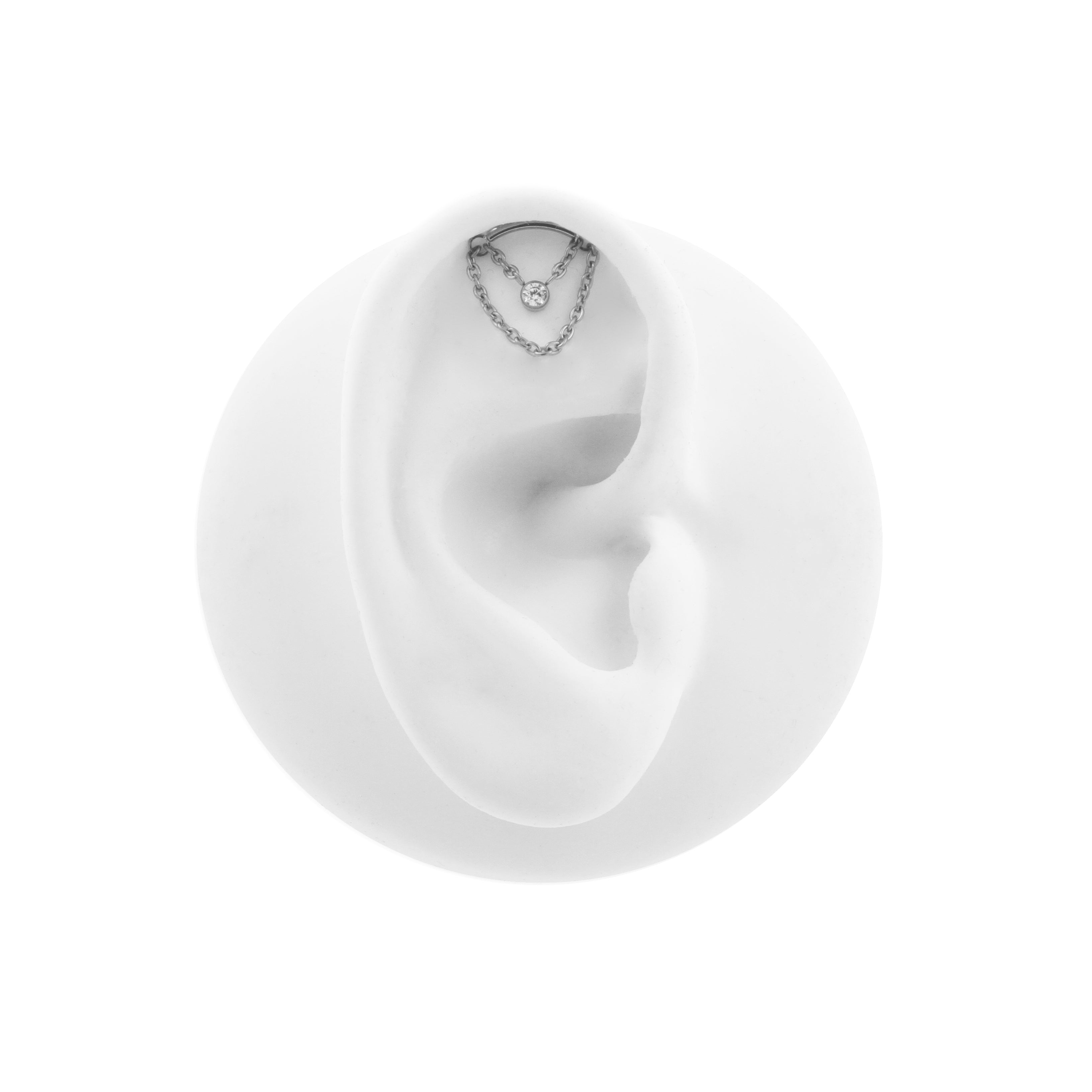 Titanium Hidden Helix - Zirkonia Double Chain - Zilver