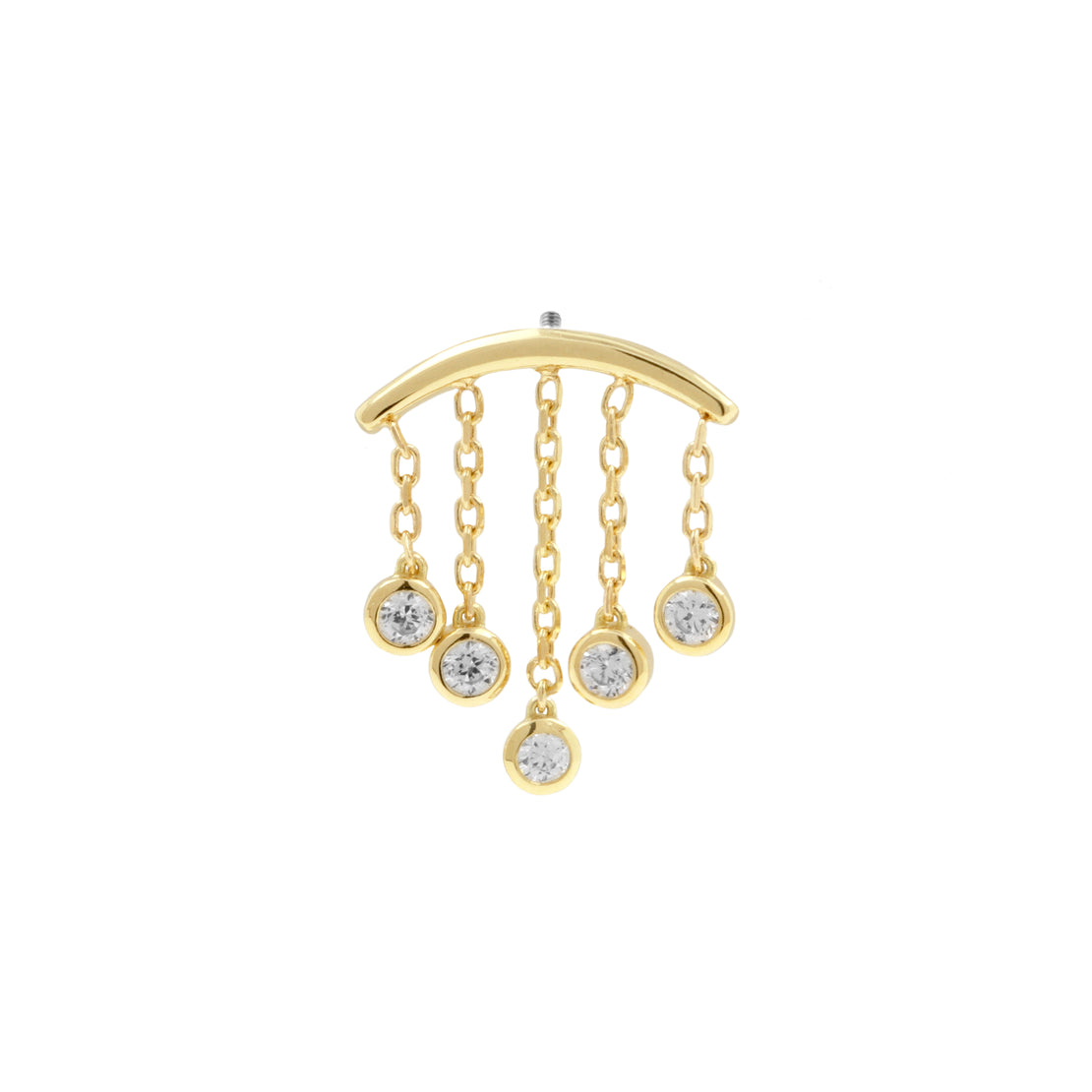 18 Karaats Gouden Vertical Helix - Zirkonia Hangers