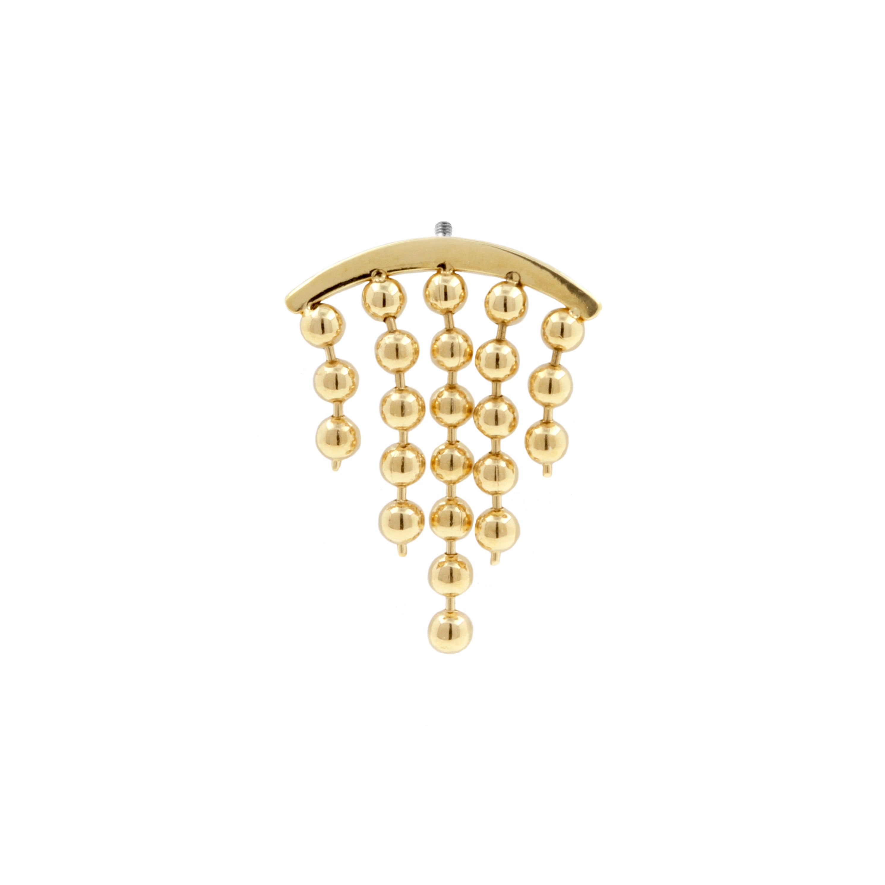18 Karat Gold Vertical Helix - Ball Chain