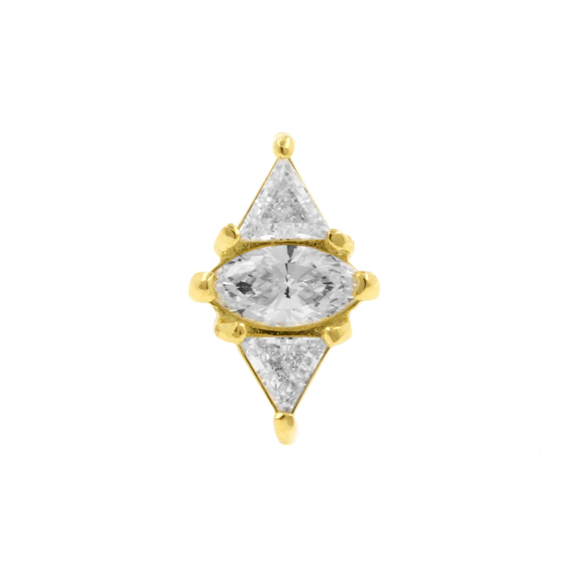 18 Karaats Gouden Zirkonia Marquise Diamond