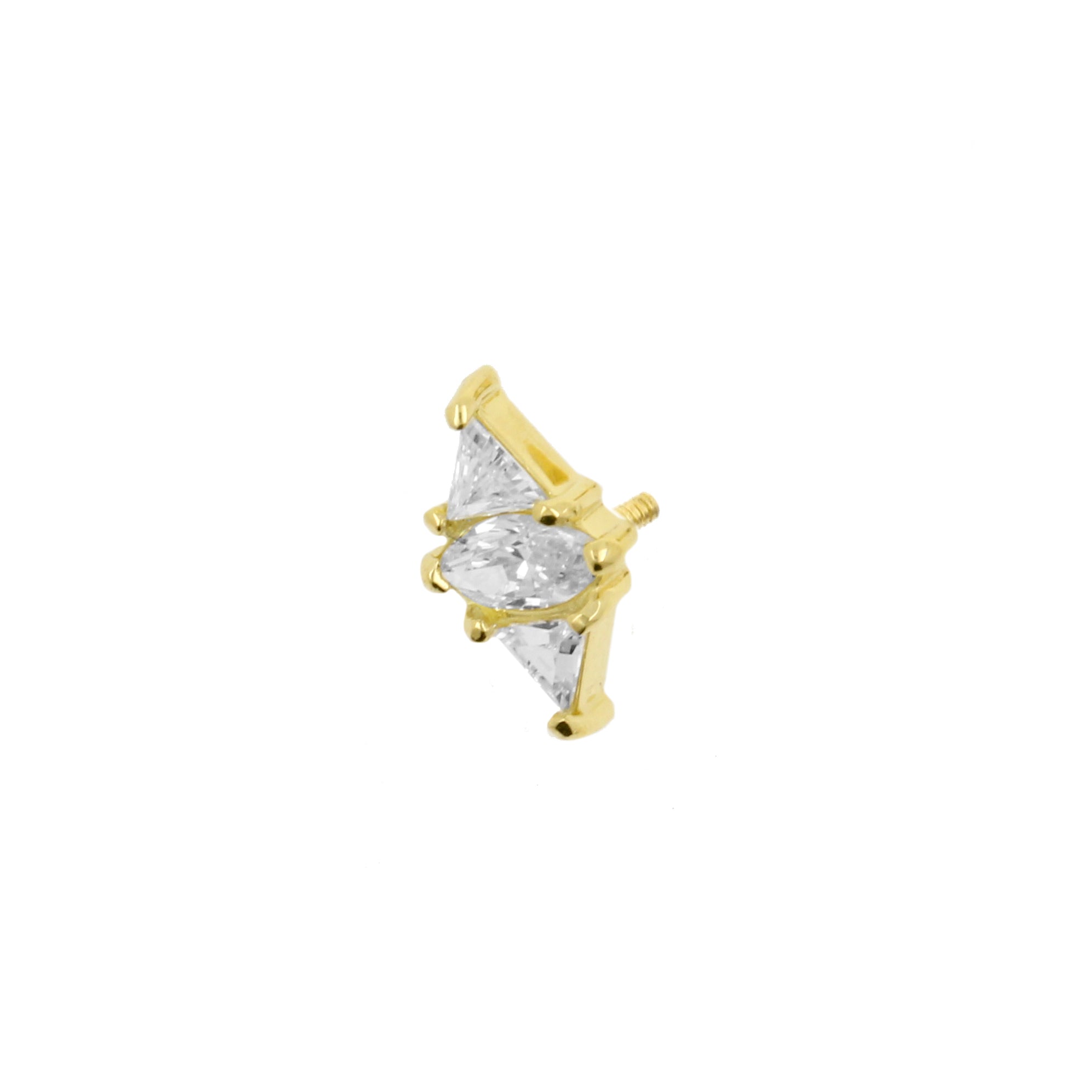 18 Karaats Gouden Zirkonia Marquise Diamond