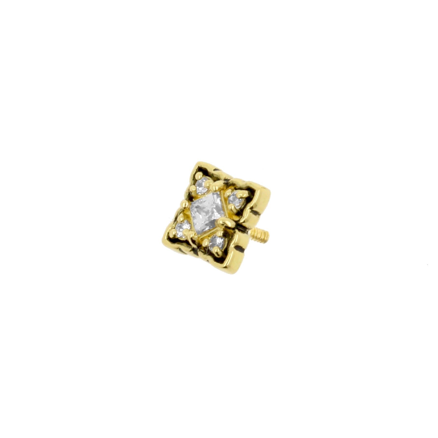 18 Karaats Gouden Zirkonia Ornamental Square