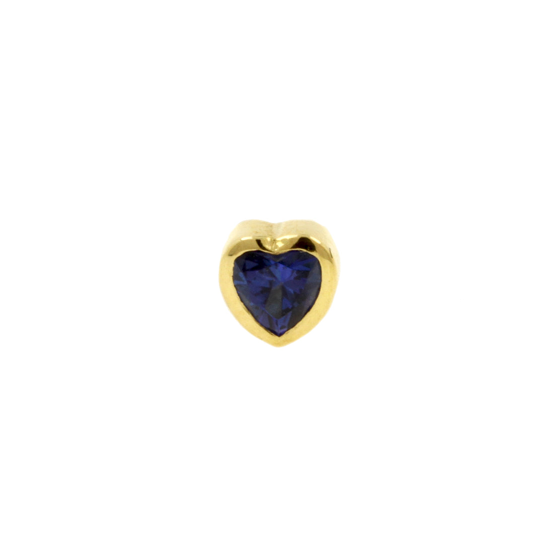 Heart-Piercingaufsatz aus 18 Karat Gold mit Blautopas