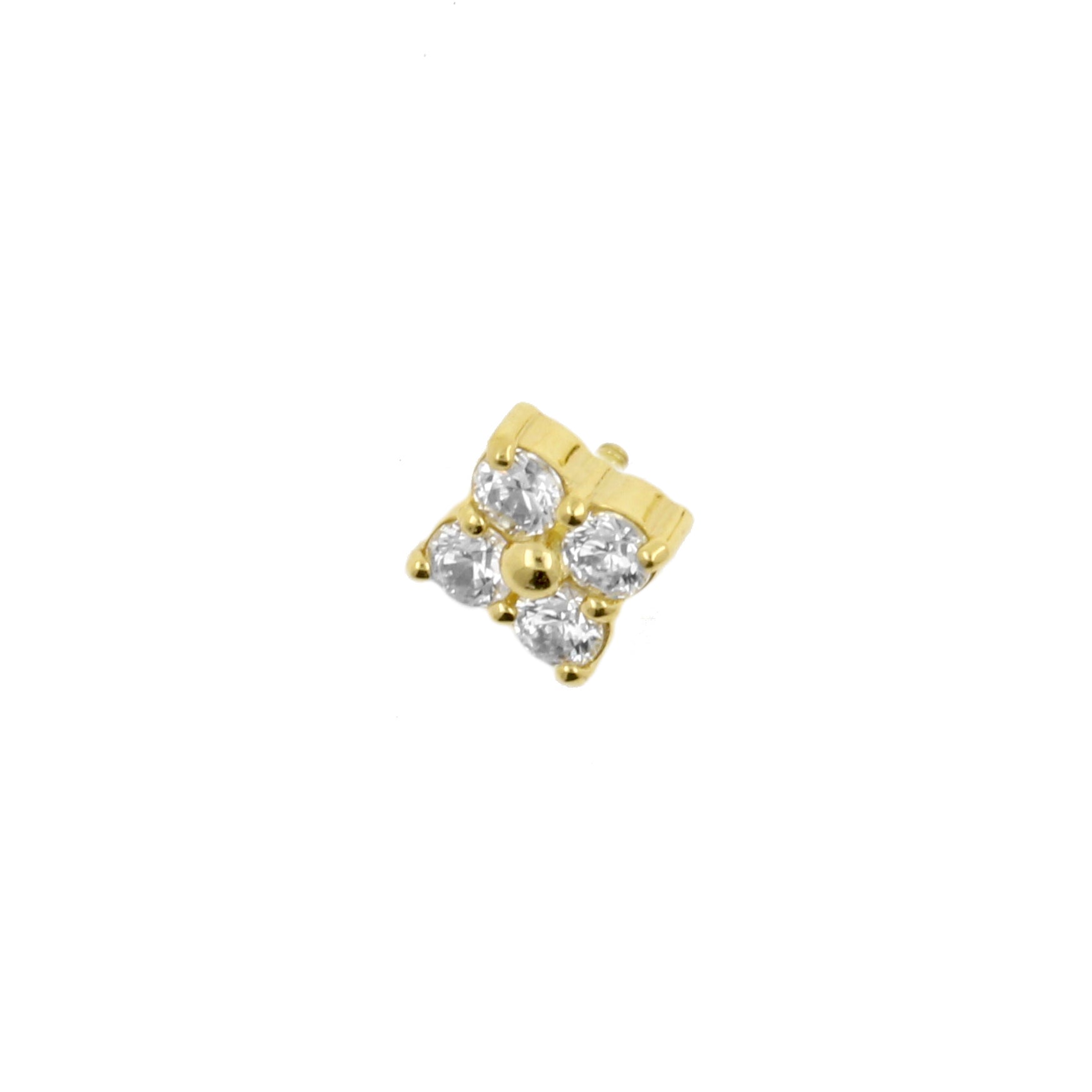 18 Karat Gold Zirconia Clover