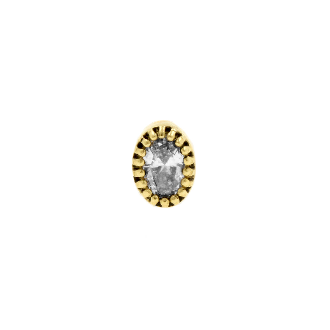 18 Karat Gold Zirconia Vintage Oval