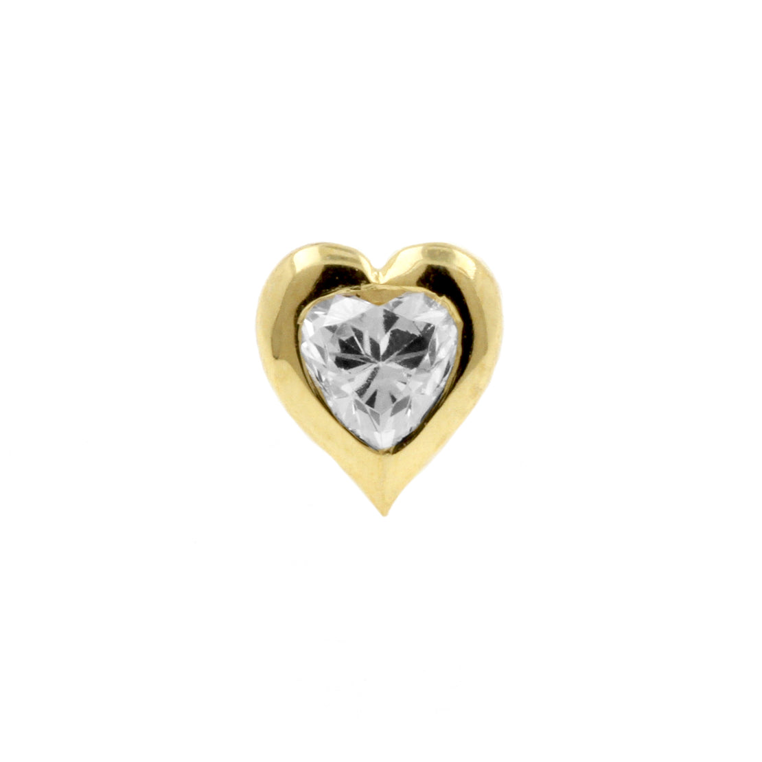 18 Karat Gold Zirconia Heart