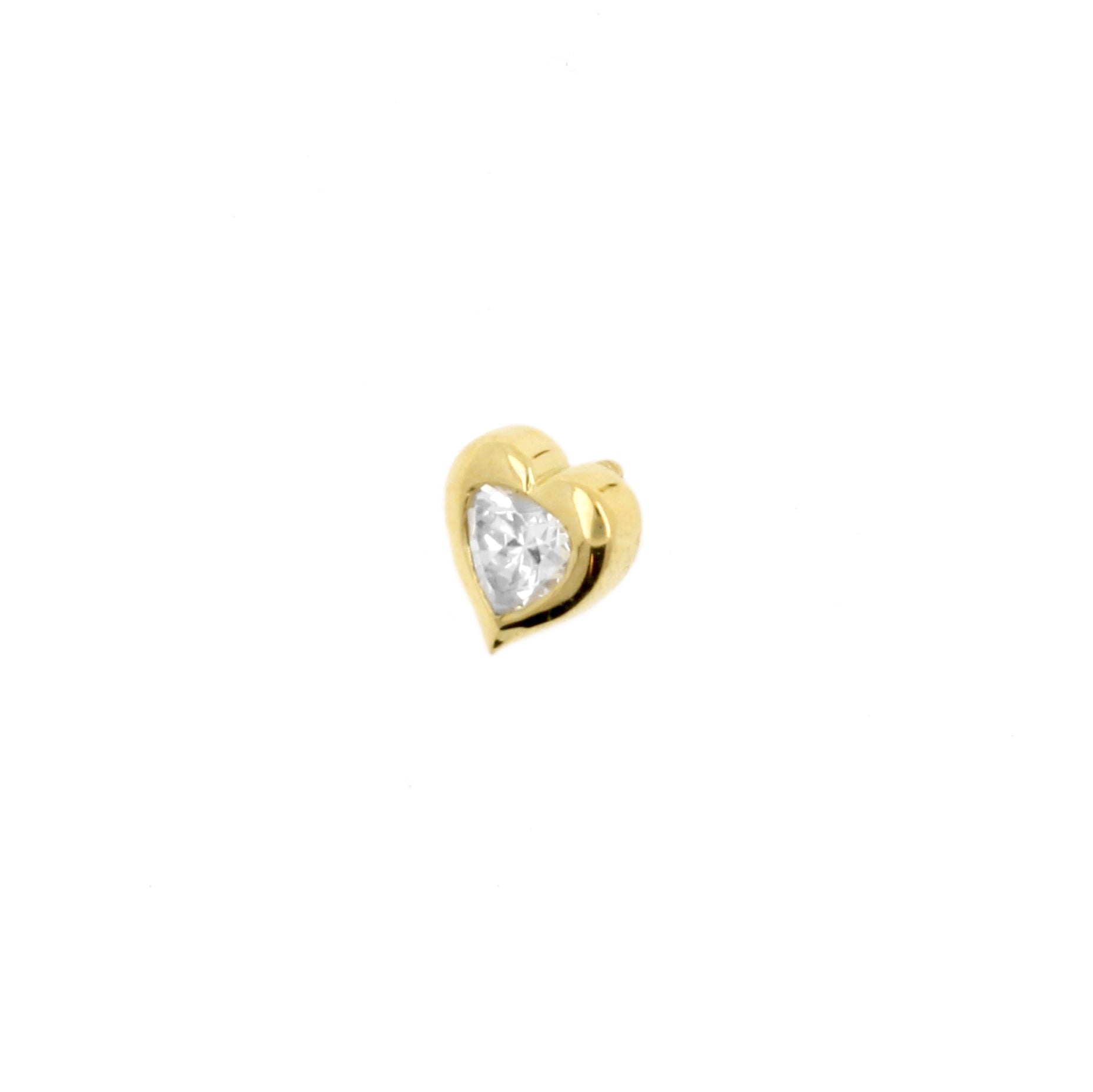 18 Karat Gold Zirconia Heart