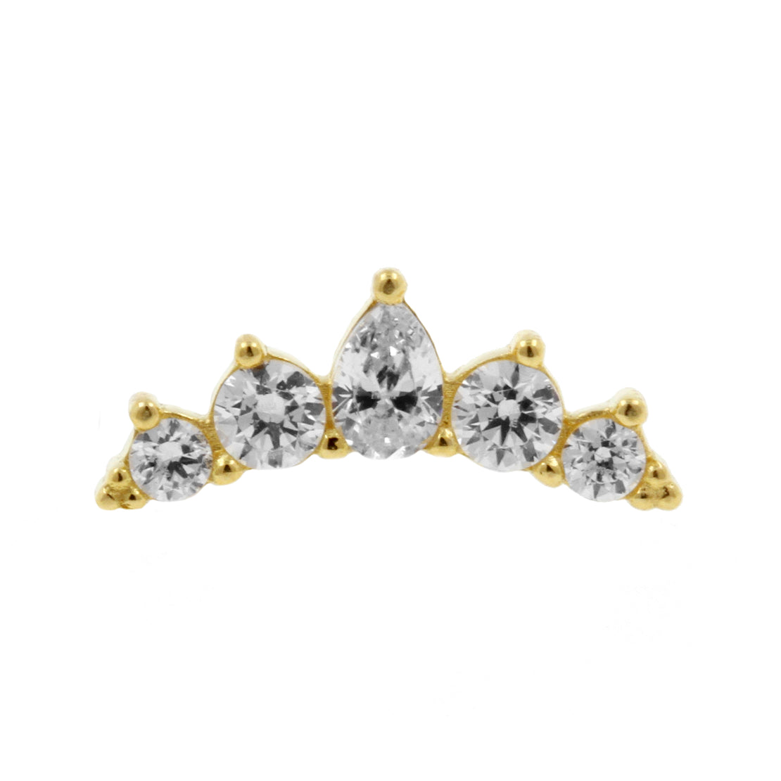 18 Karat Gold Zirconia Royal Curve