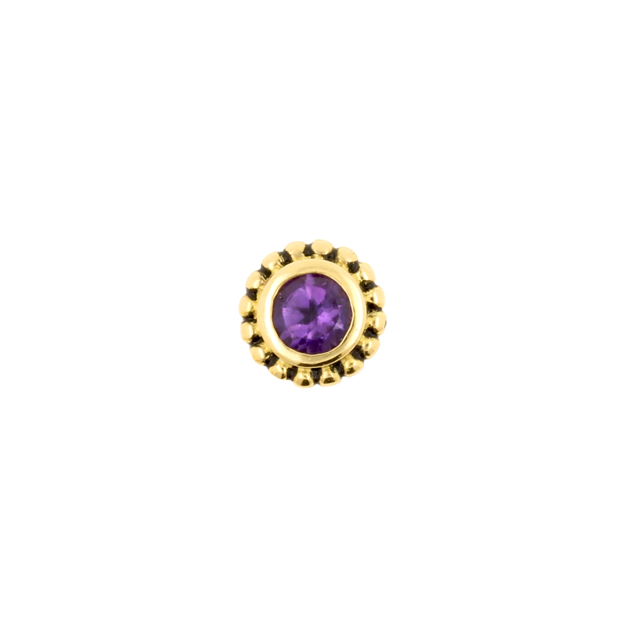 18 Karat Gold Amethyst Vintage Dots