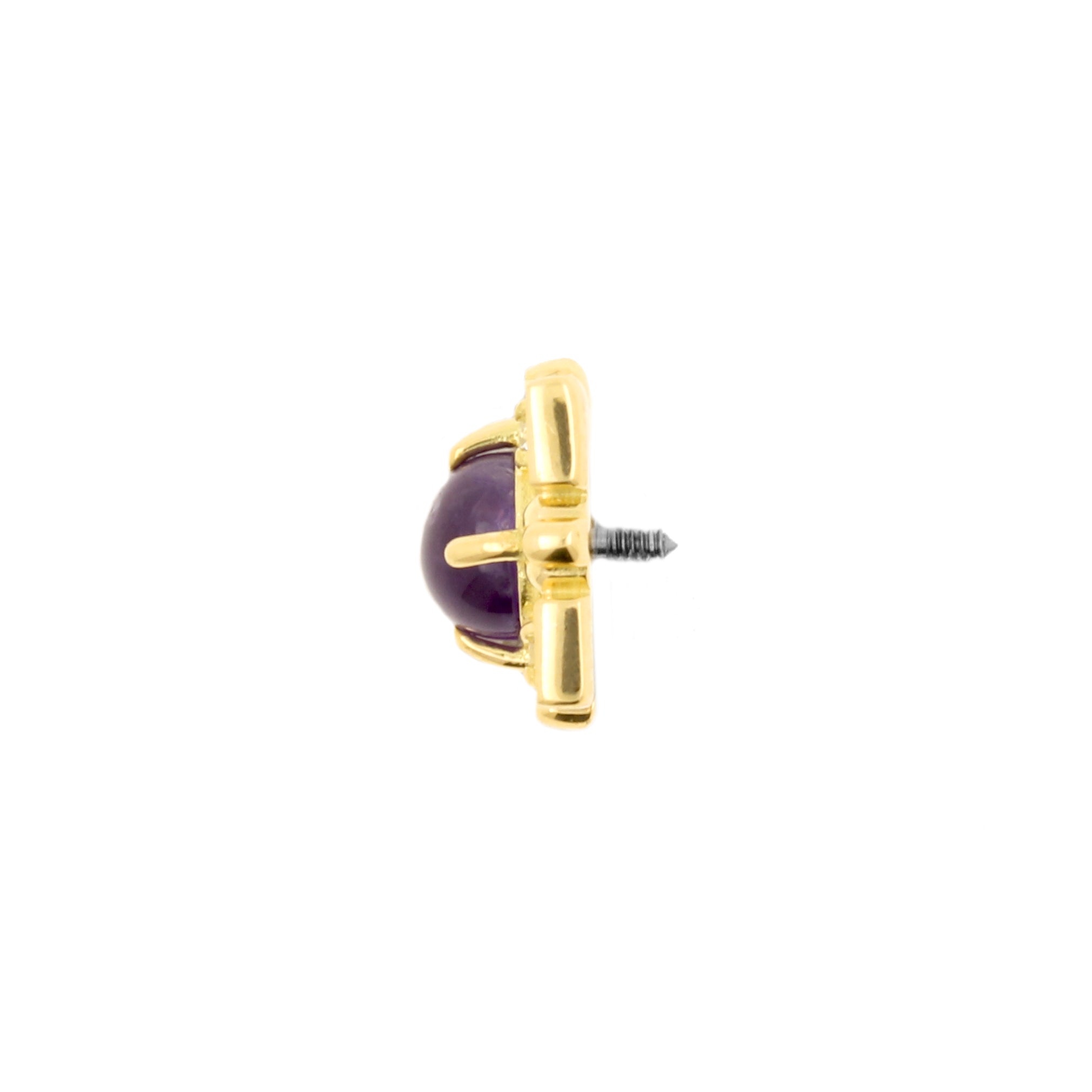 18 Karaats Gouden Amethyst Cabochon Square Amethyst