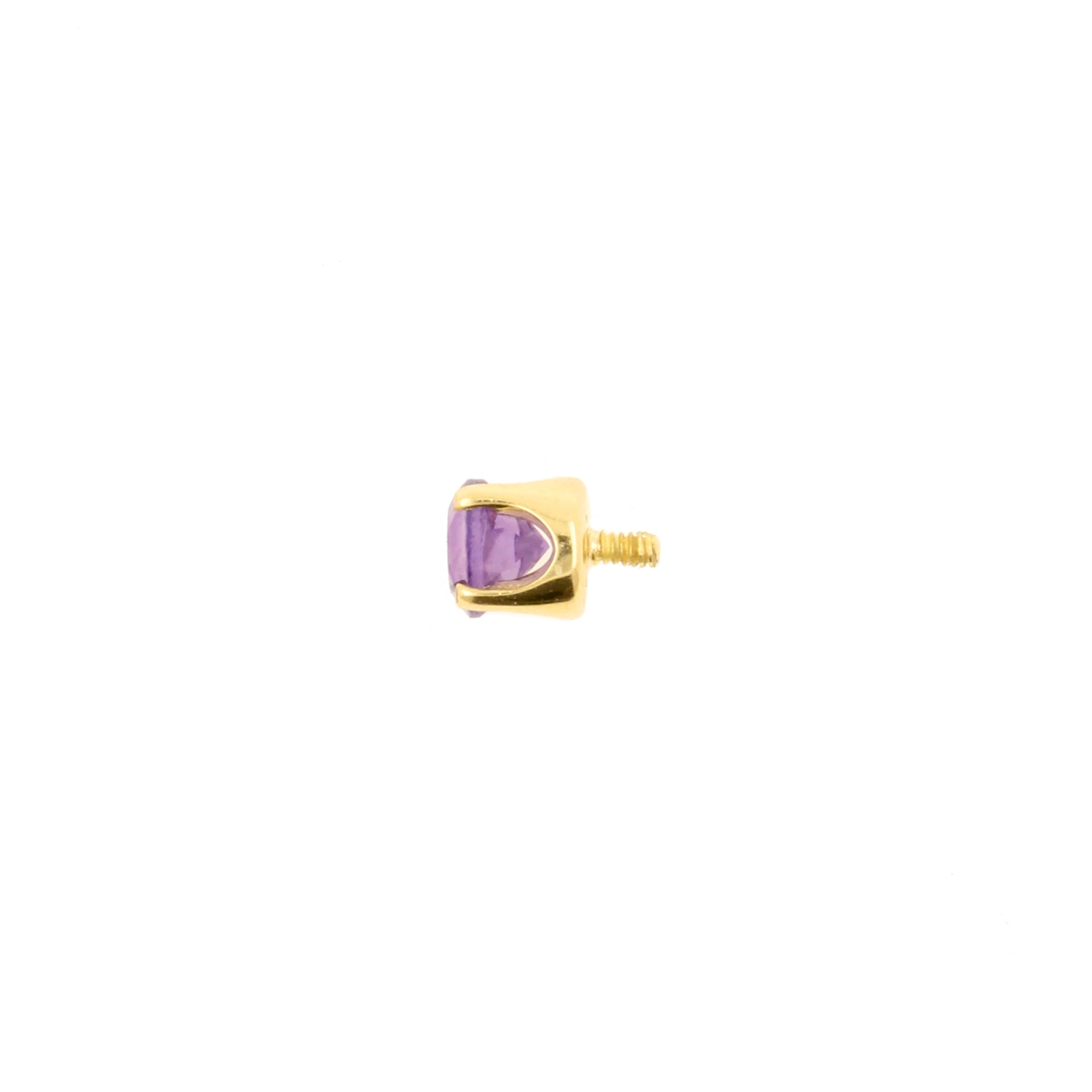 18 Karat Gold Amethyst Round