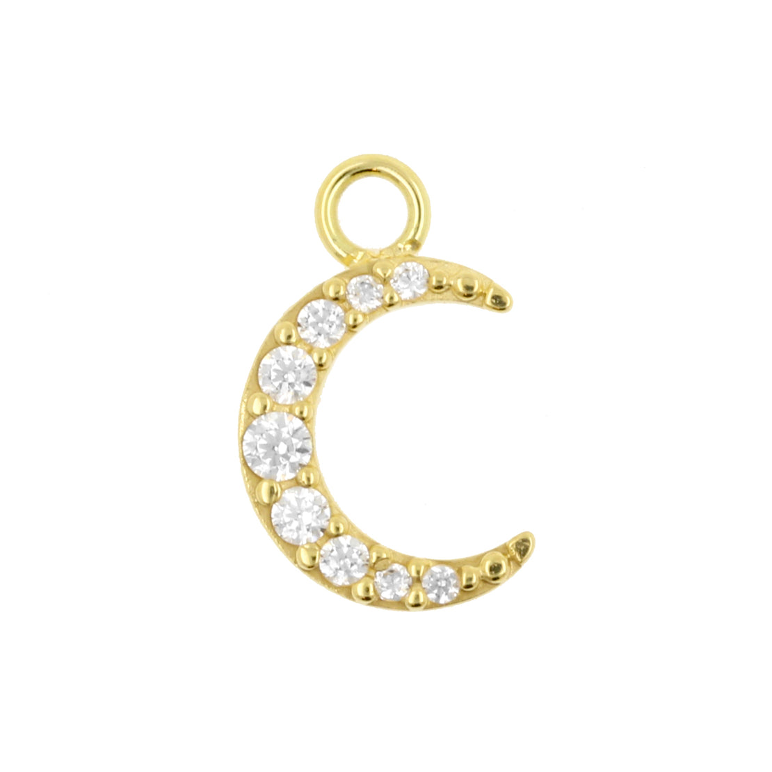 18 Karaats Gouden Click Ring Bedel - Zirkonia Moon Clear