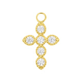 18 Karat Gold Click Ring Charm - Cross Zirconia