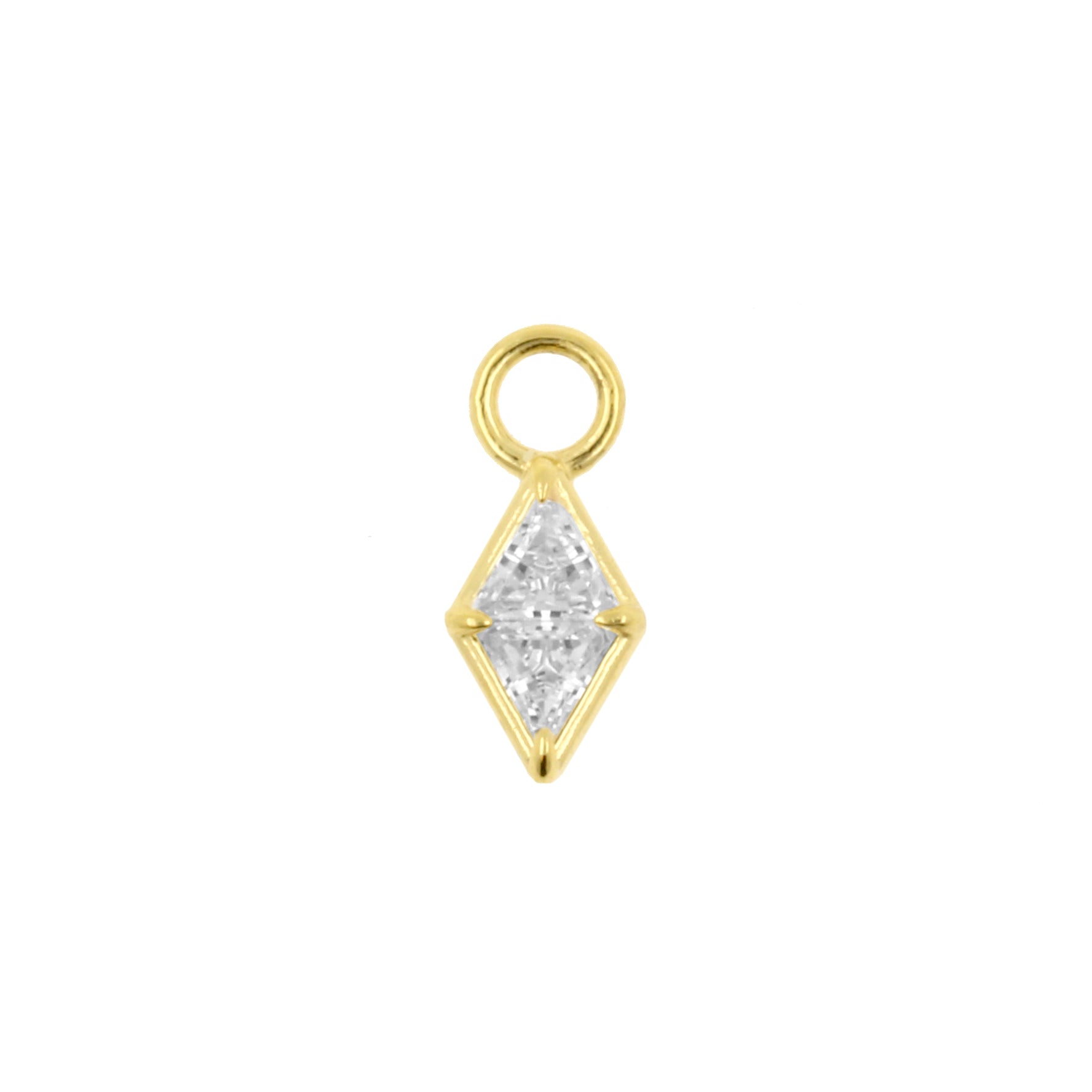 18 Karat Gold Click Ring Charm - Zirconia Diamond