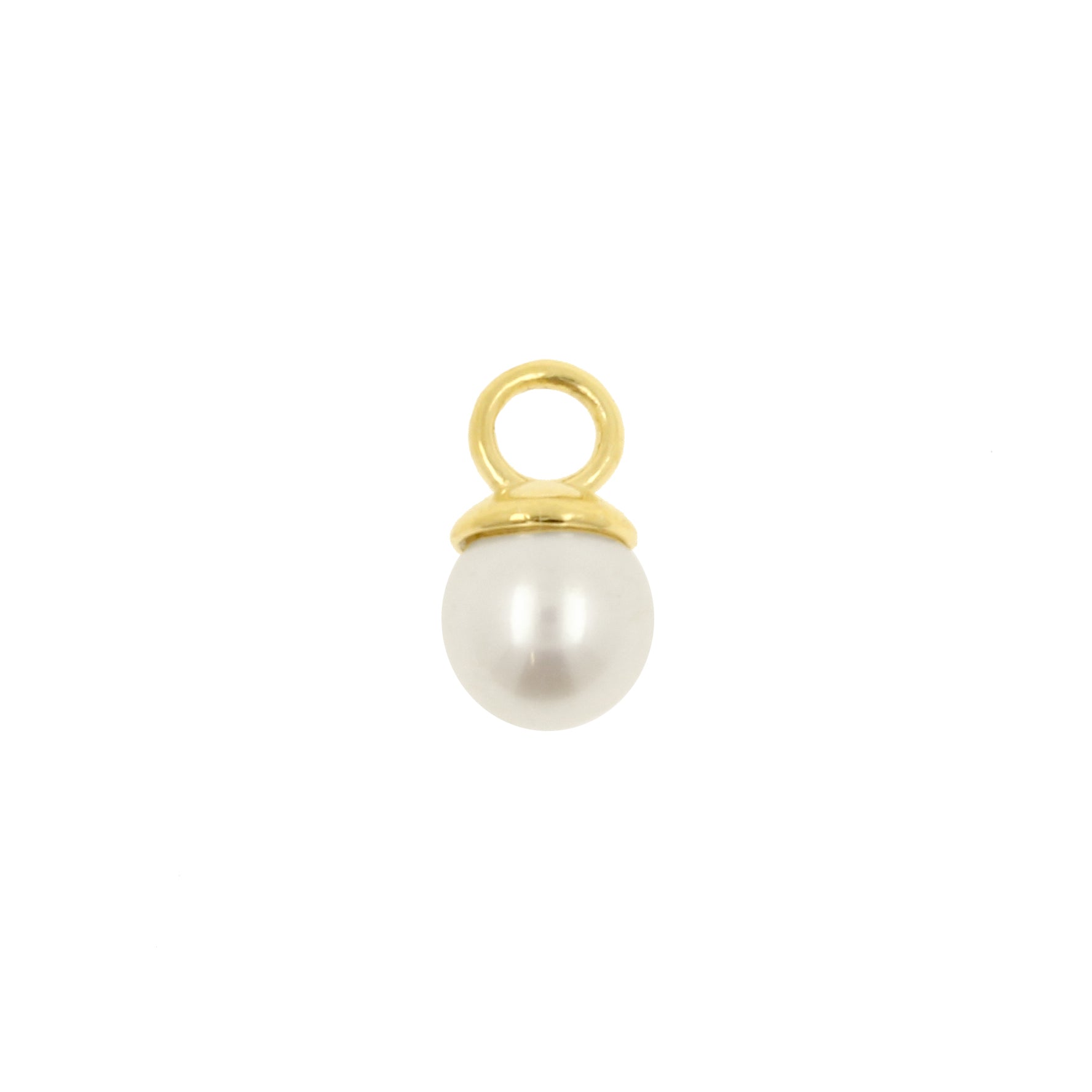 18 Karat Gold Click Ring Charm - Freshwater Pearl