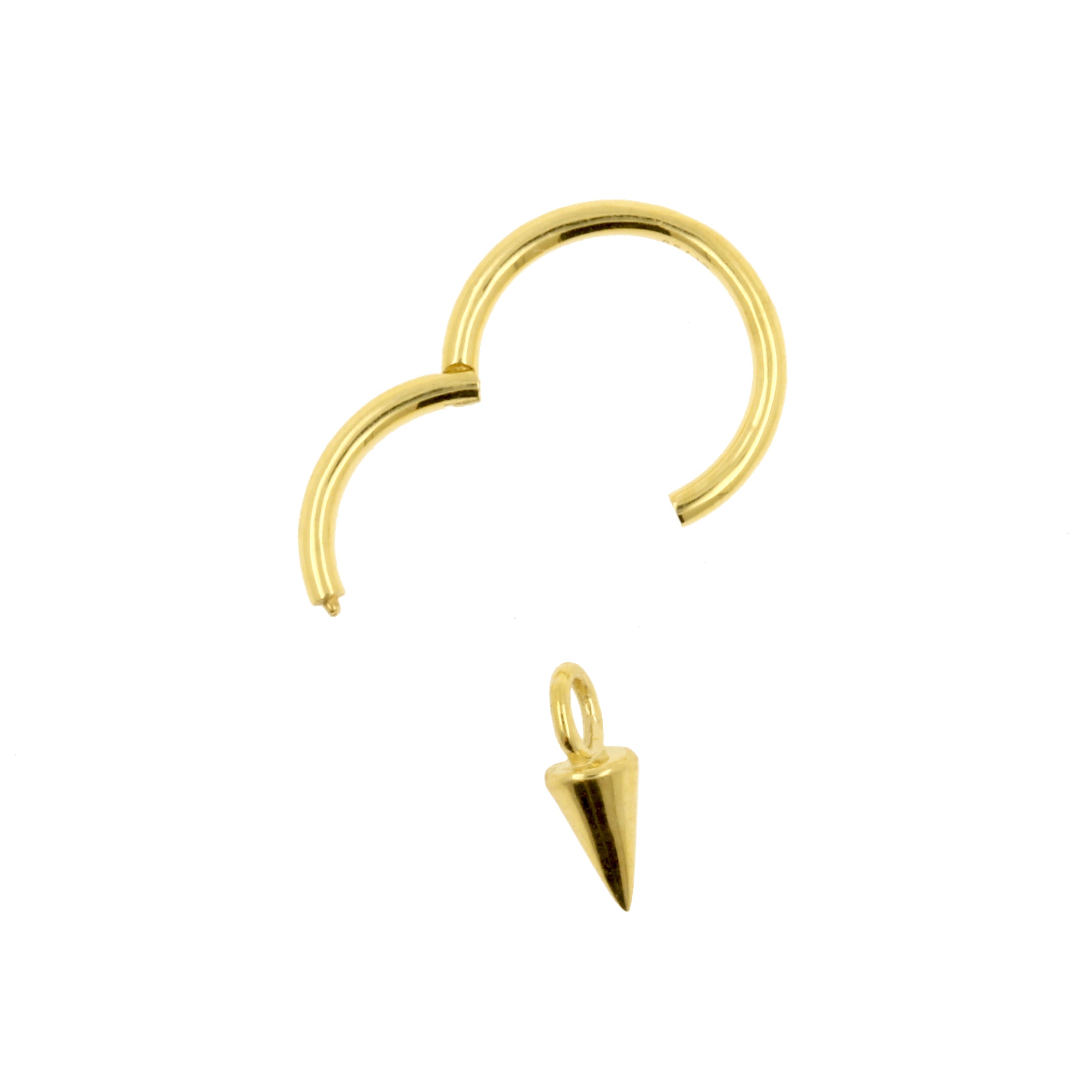 18 Karaats Gouden Click Ring Bedel - Spike Klein