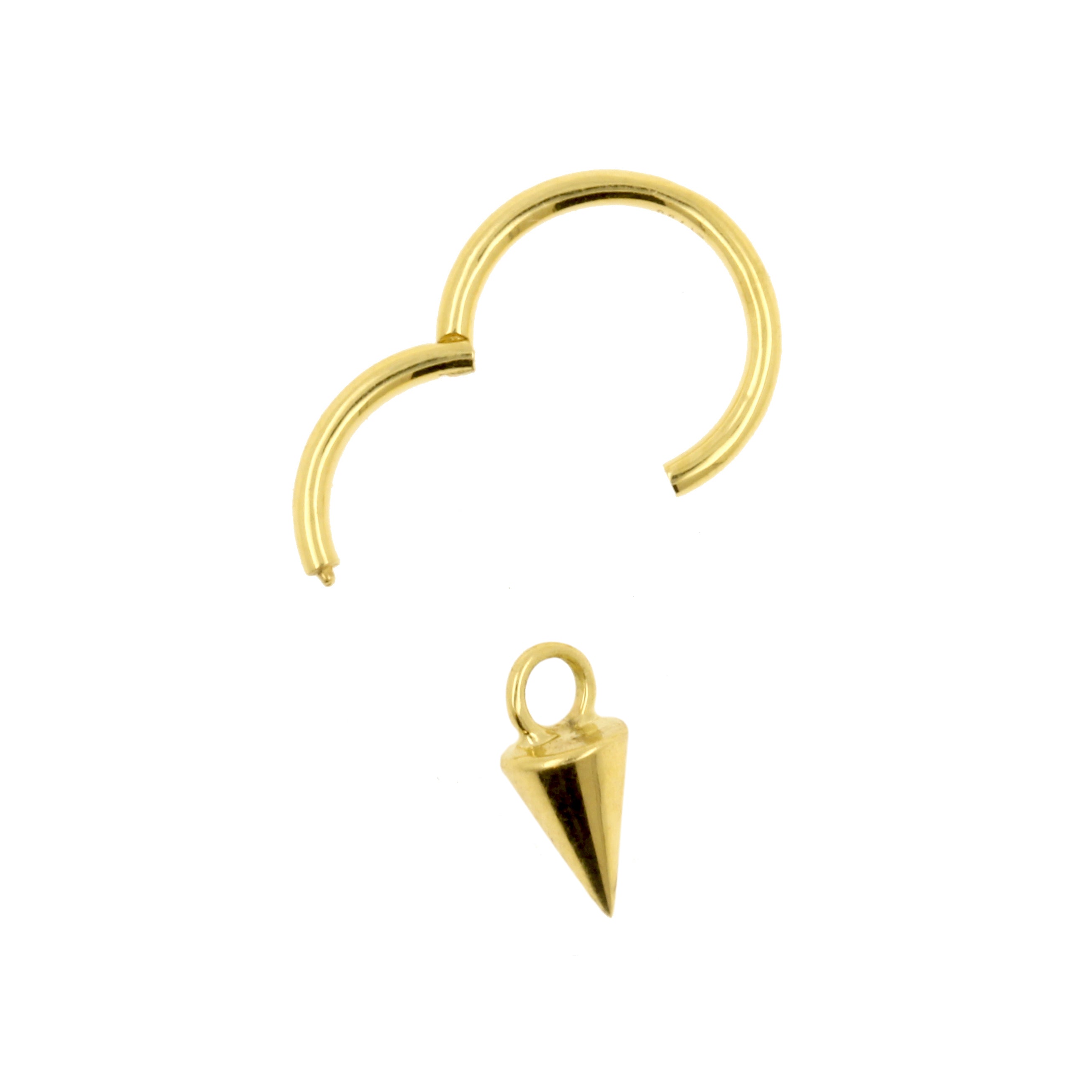 18 Karaats Gouden Click Ring Bedel - Spike