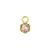 18 Karaats Gouden Click Ring Bedel - Vintage Dots Roze Amethist