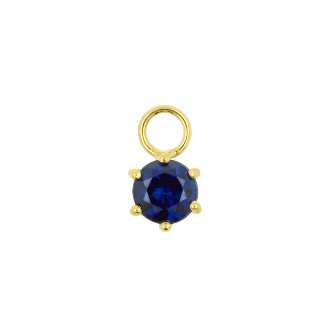 18 Karaats Gouden Click Ring Bedel - Diffusion Sapphire Round Blue