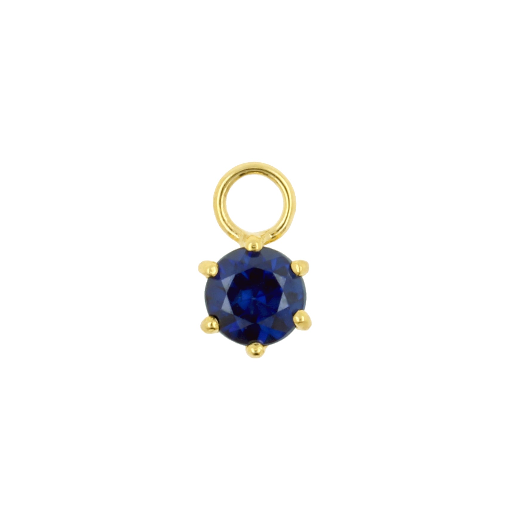 18 Karaats Gouden Click Ring Bedel - Diffusion Sapphire Round Blue