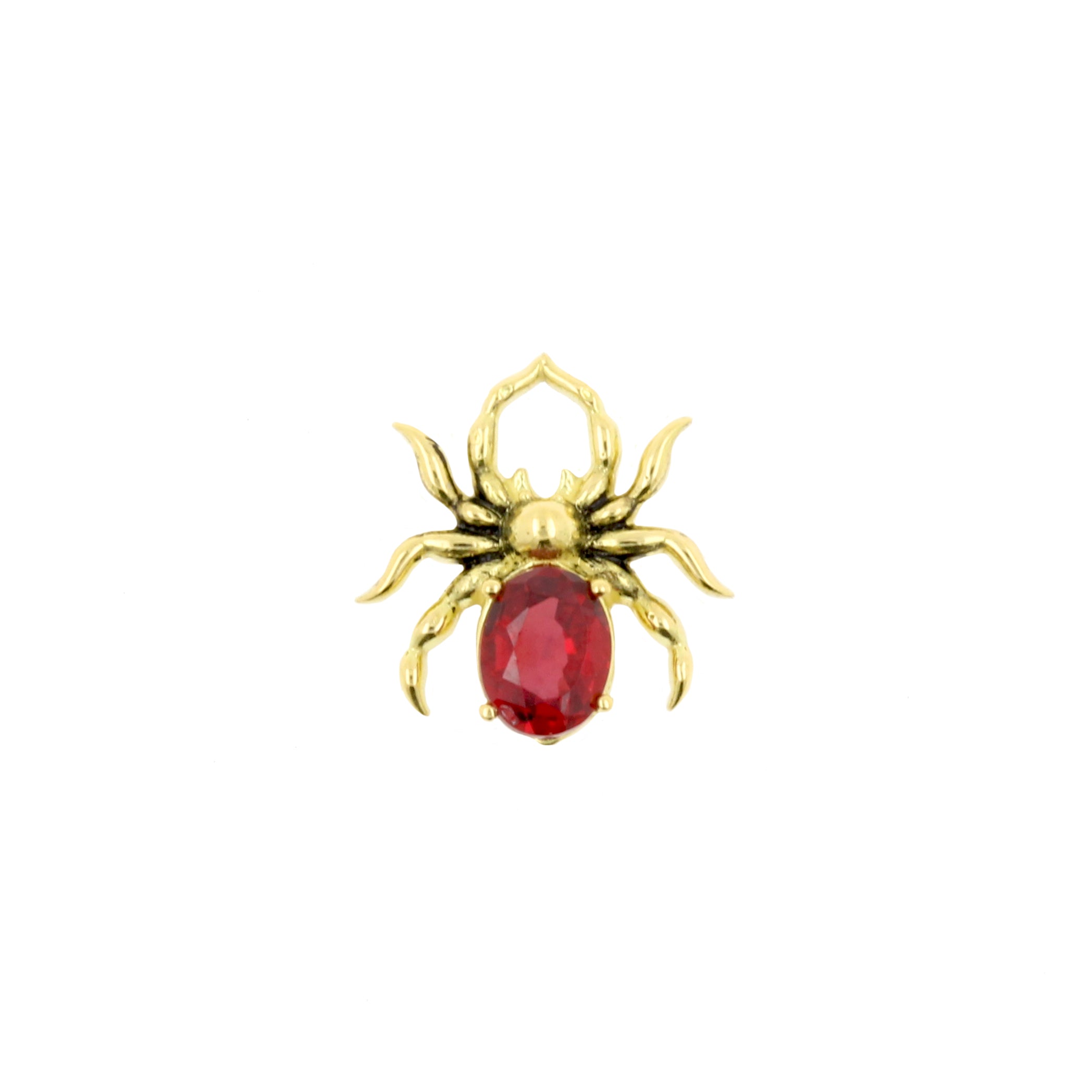 18 Karat Gold Click Ring Charm - Spider Songea Sapphire