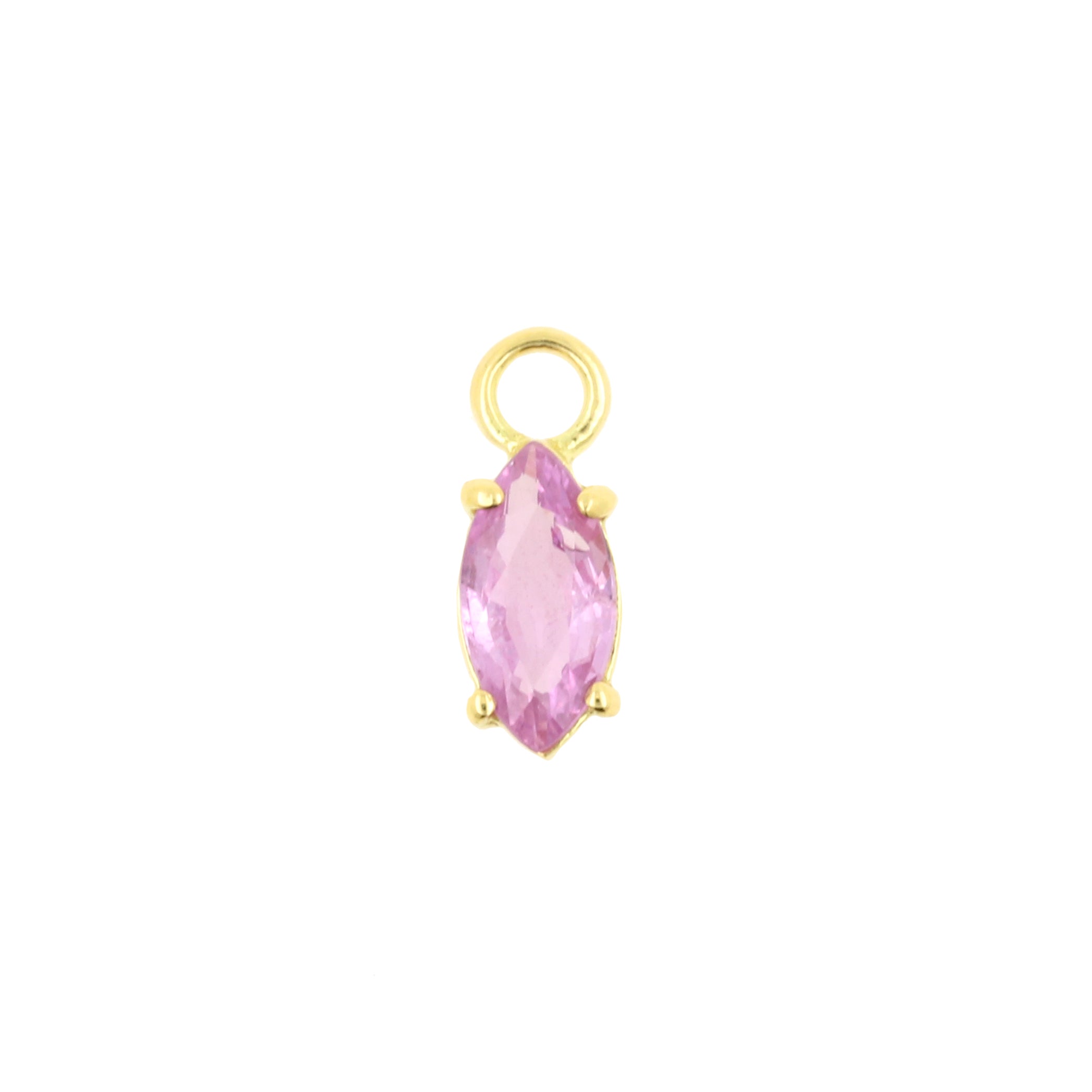 18 Karaats Gouden Click Ring Bedel - Marquise Pink Sapphire Pink