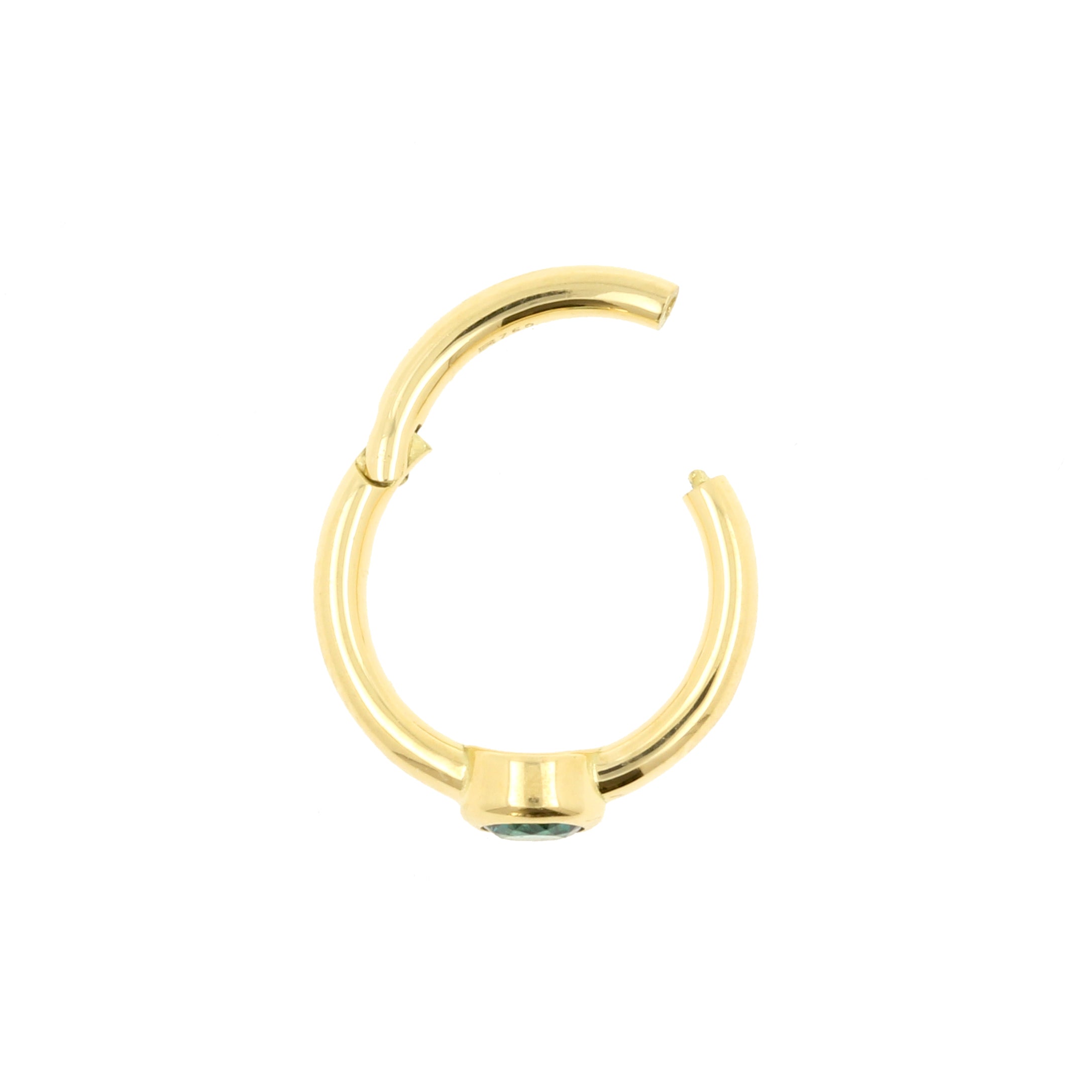 18 Karaats Gouden Click Ring - Single Gem Dark Afghan Tourmaline