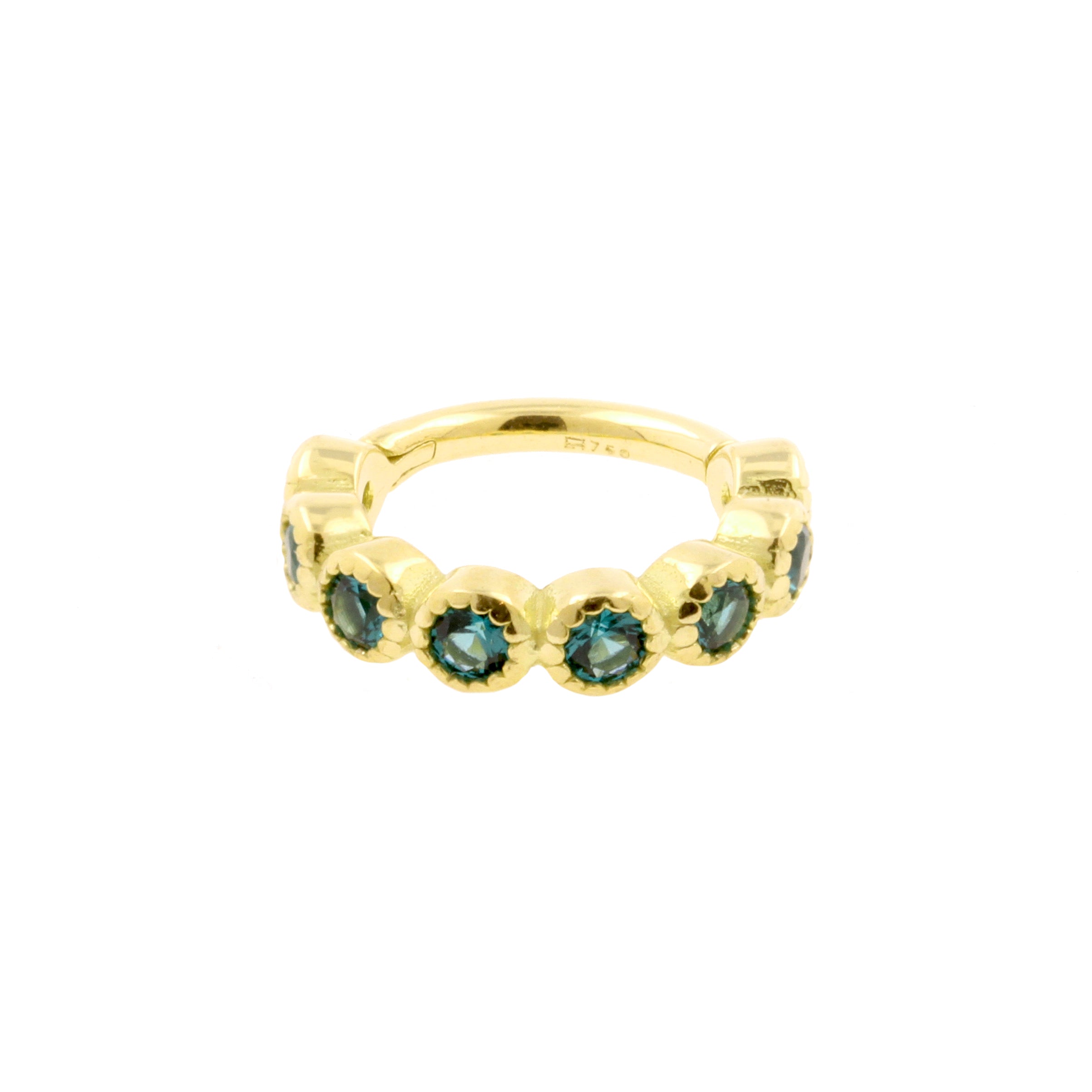 18 Karaats Gouden Click Ring - Gems Dark Afghan Tourmaline