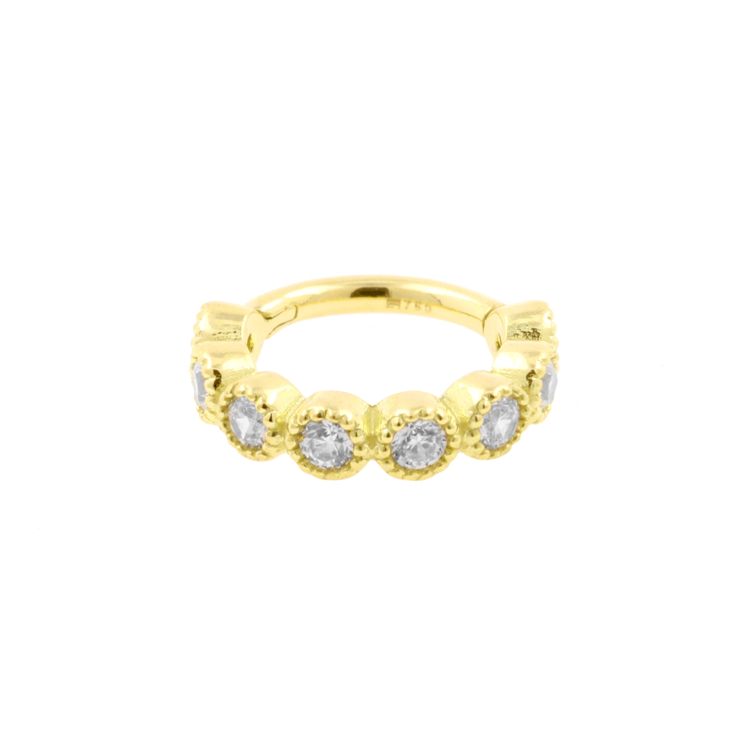 18 Karat Gold Click Ring - Gems