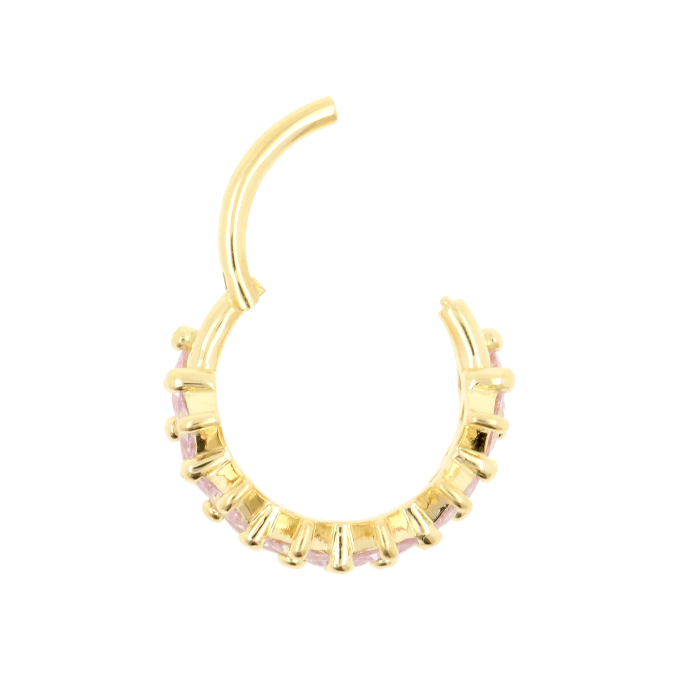 18 Karaats Gouden Click Ring - Pink Sapphire Squares Pink