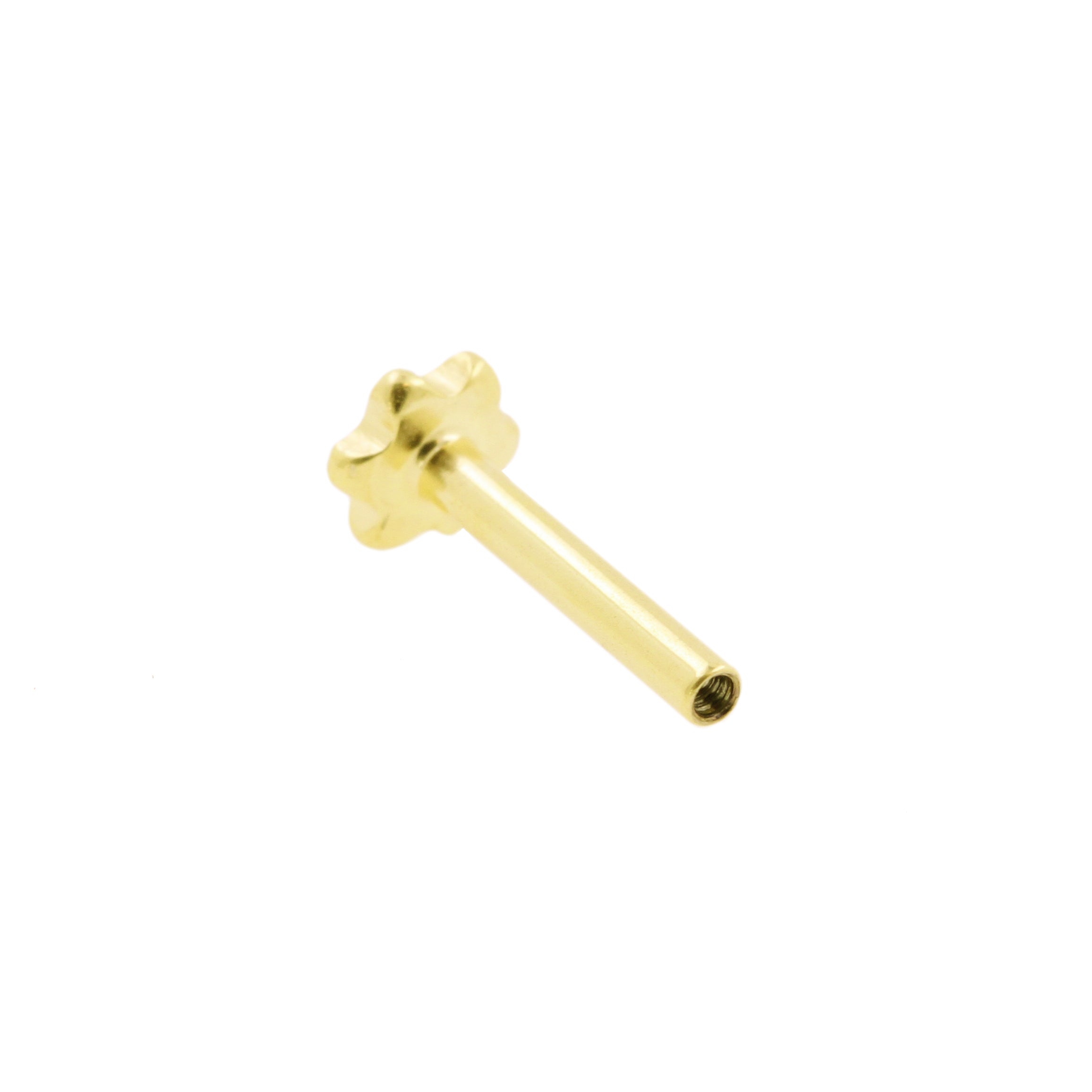 Titanium Flatback Stud - Bloemvorm Goud