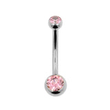 Titanium Banana Met Zirkonia Pink