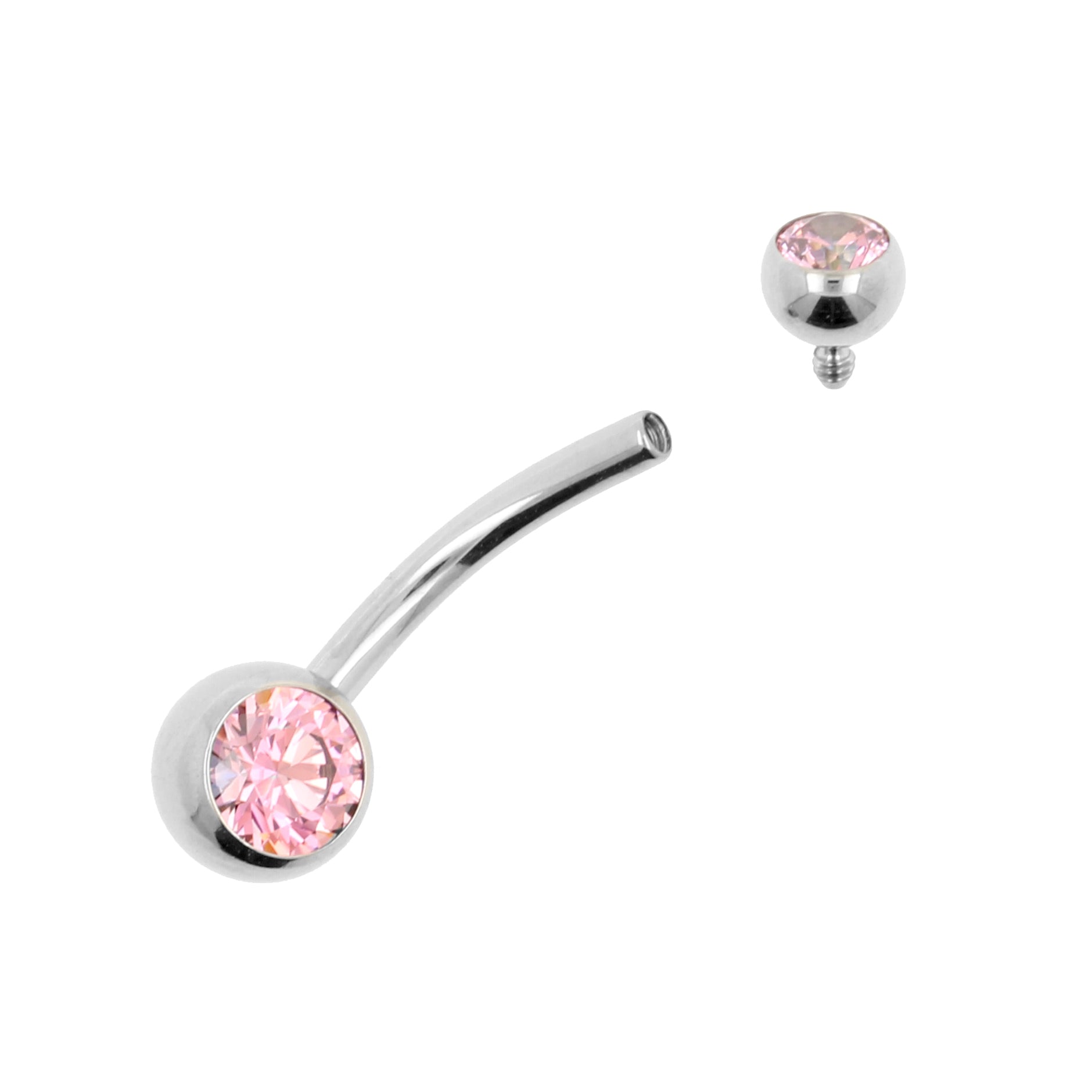 Titanium Banana Met Zirkonia Pink