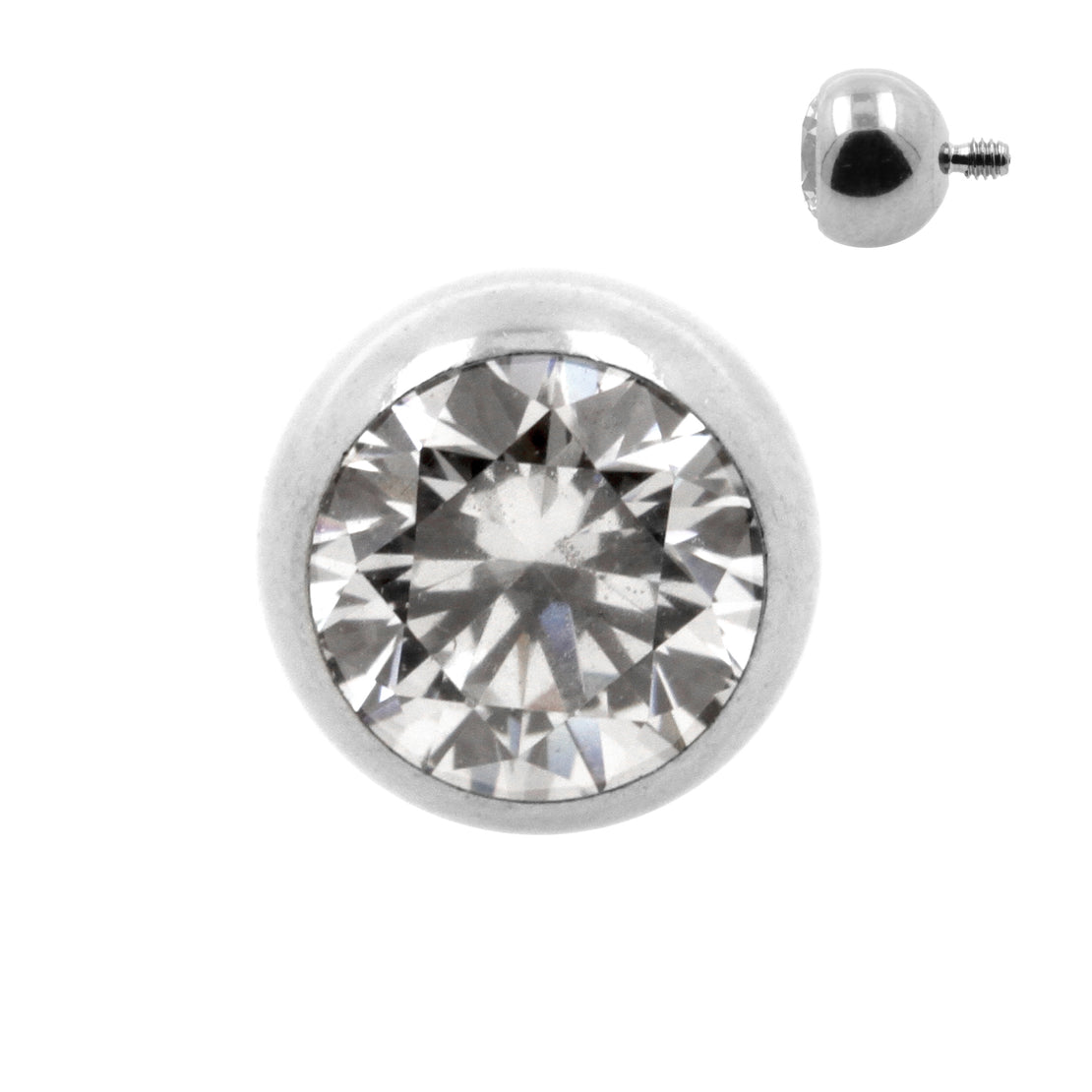 Titanium Balletje Met Zirkonia Clear