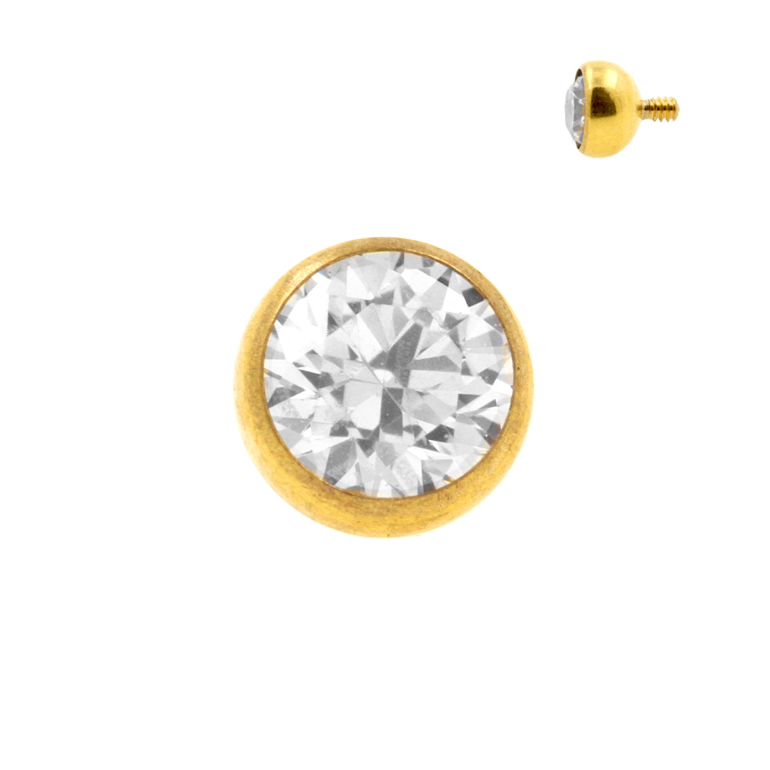 Titanium Balletje Met Zirkonia Clear