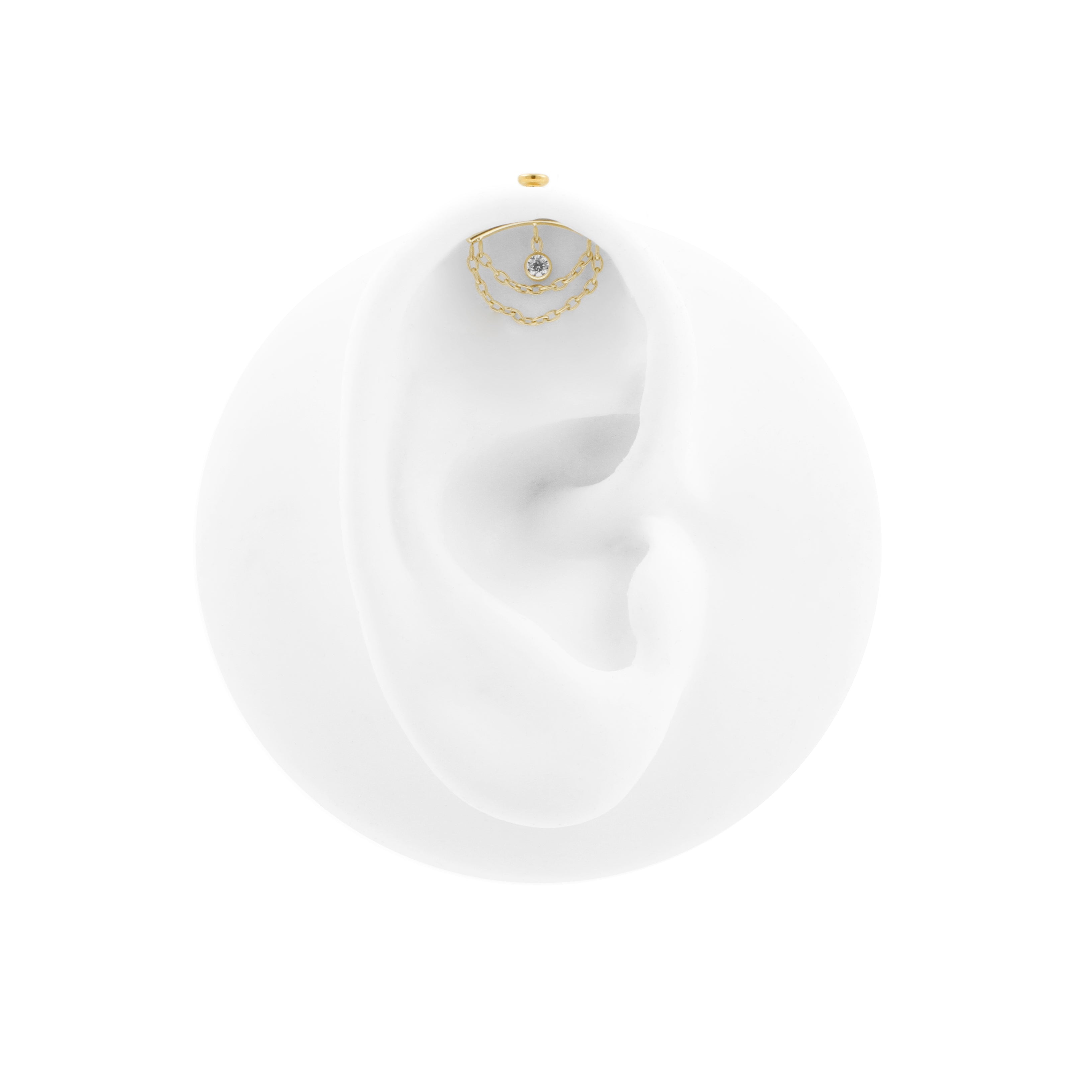 Titanium Vertical Helix Curve With Zirconia Gold