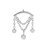 Titanium Verticale Helix Curve Met Zirkonia Zilver