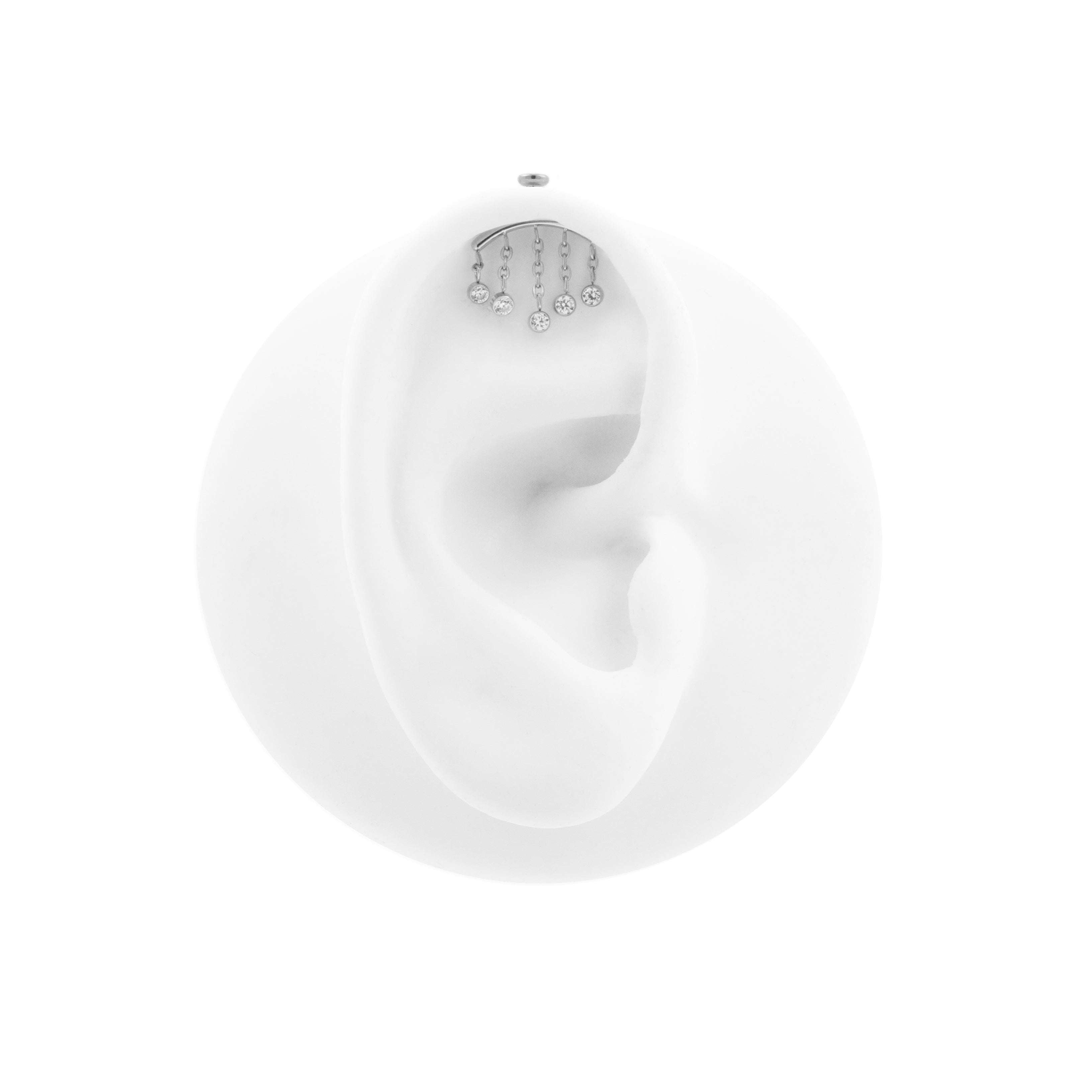 Titanium Vertical Helix Curve With Zirconia Silver