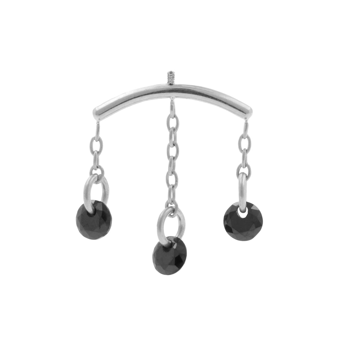 Titanium Verticale Helix Curve Met Zirkonia Zilver